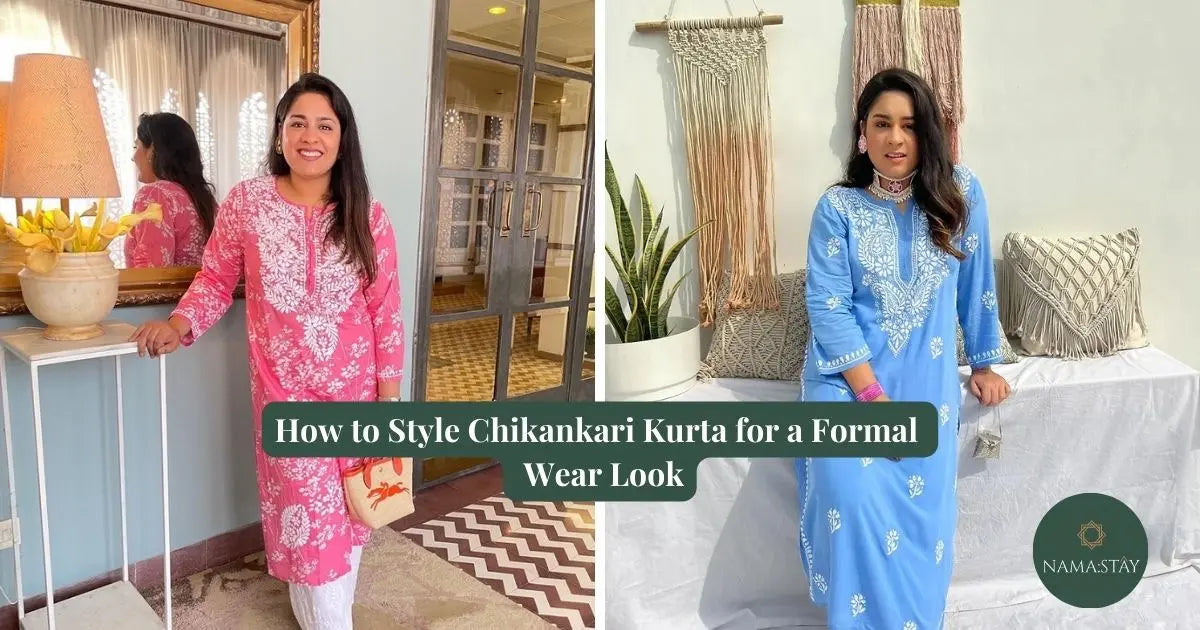 How to Style Chikankari Kurta for a Formal Office Wear Look – Shopnamastay