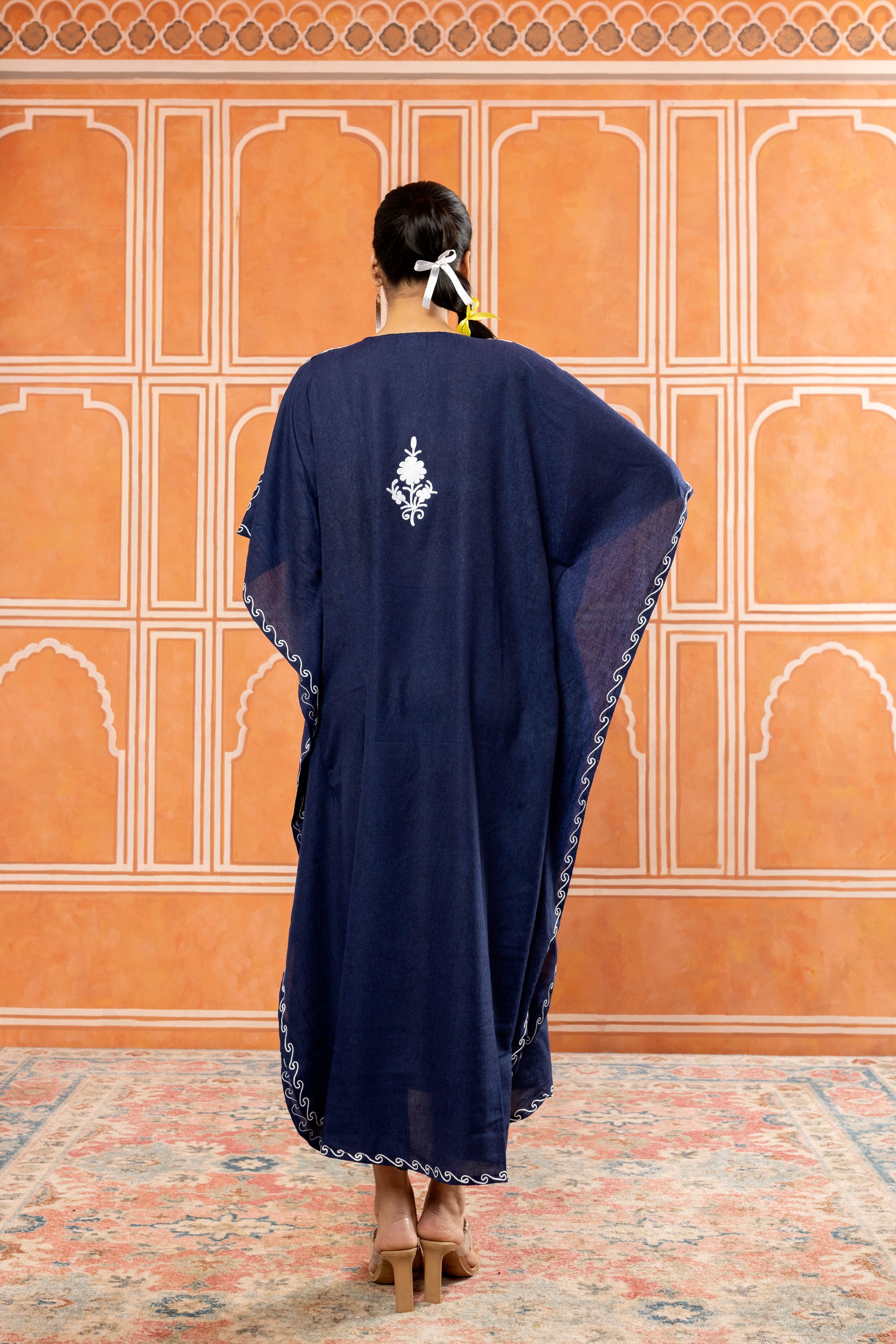 Boss_Blue_Kashmiri_Summer_Long_Cotton_Kaftan_shop_Namastay