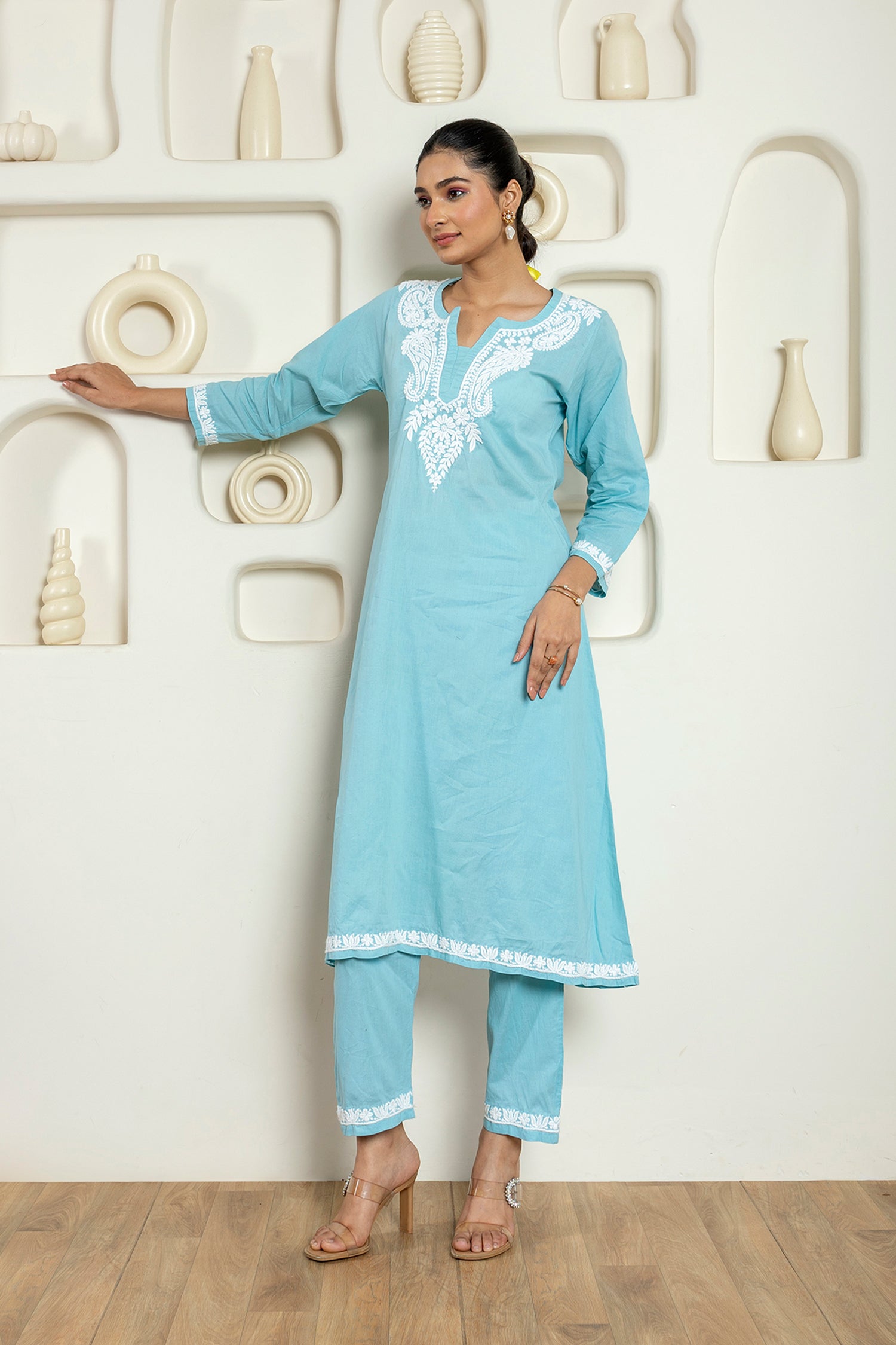 Boss_Babe_Light_Blue_Chikankari_Cotton_Kurta_Palazzo_Coord_Set_shop_Namastay