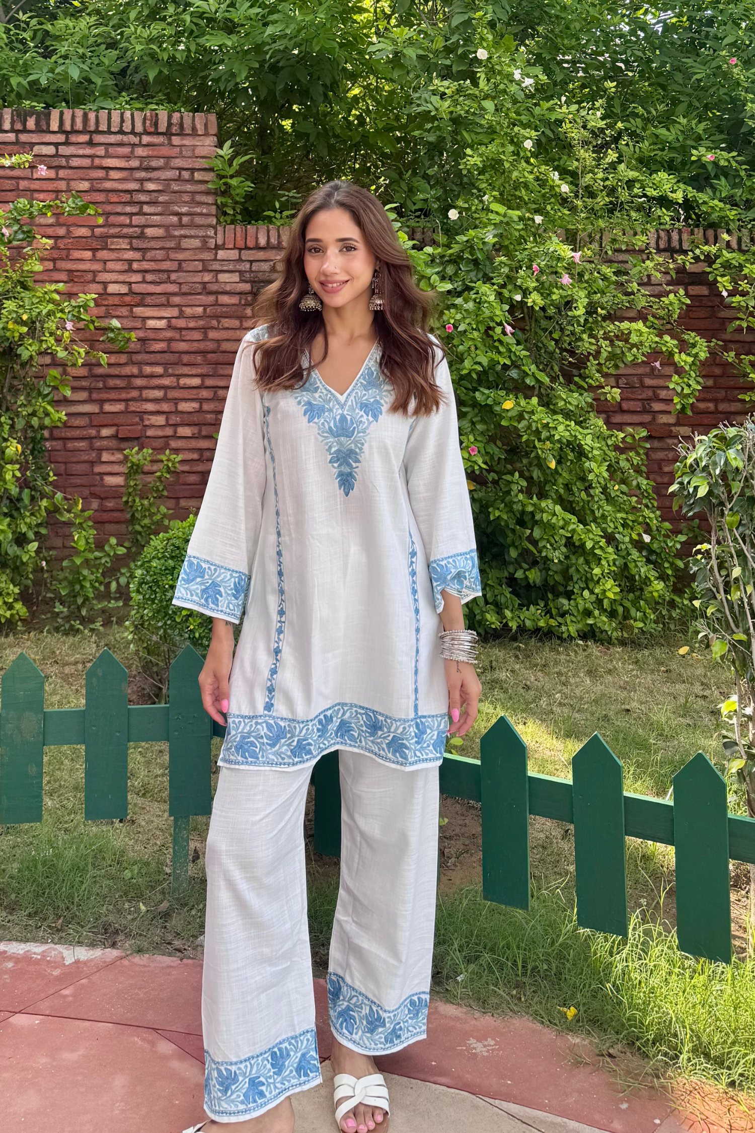 Ria Malhotra in Alia Cotton Kashmiri Kurta Co-ord Set