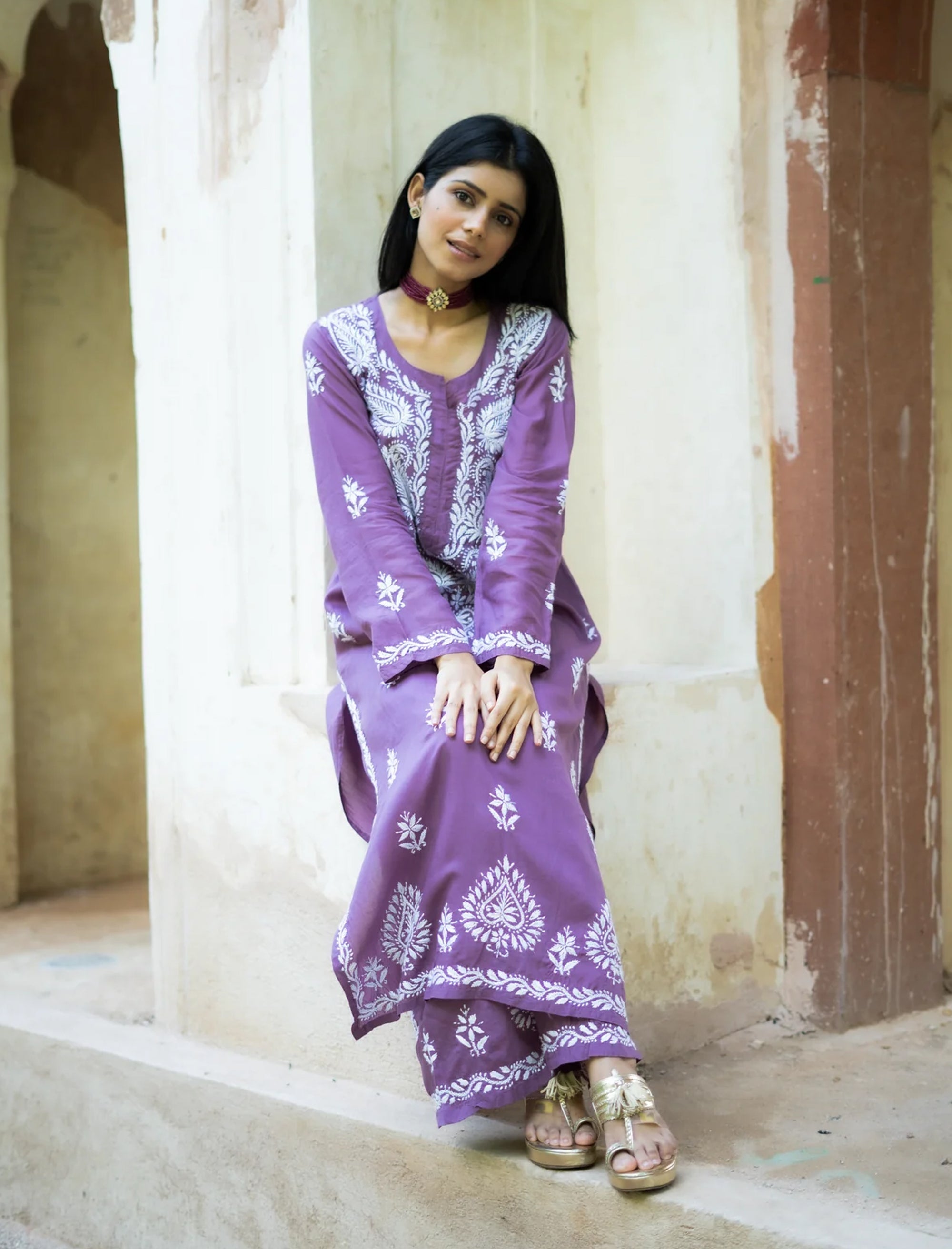 Nagma_Chikankari_Straight_Kurta_Coord_Set_shop_Namastay