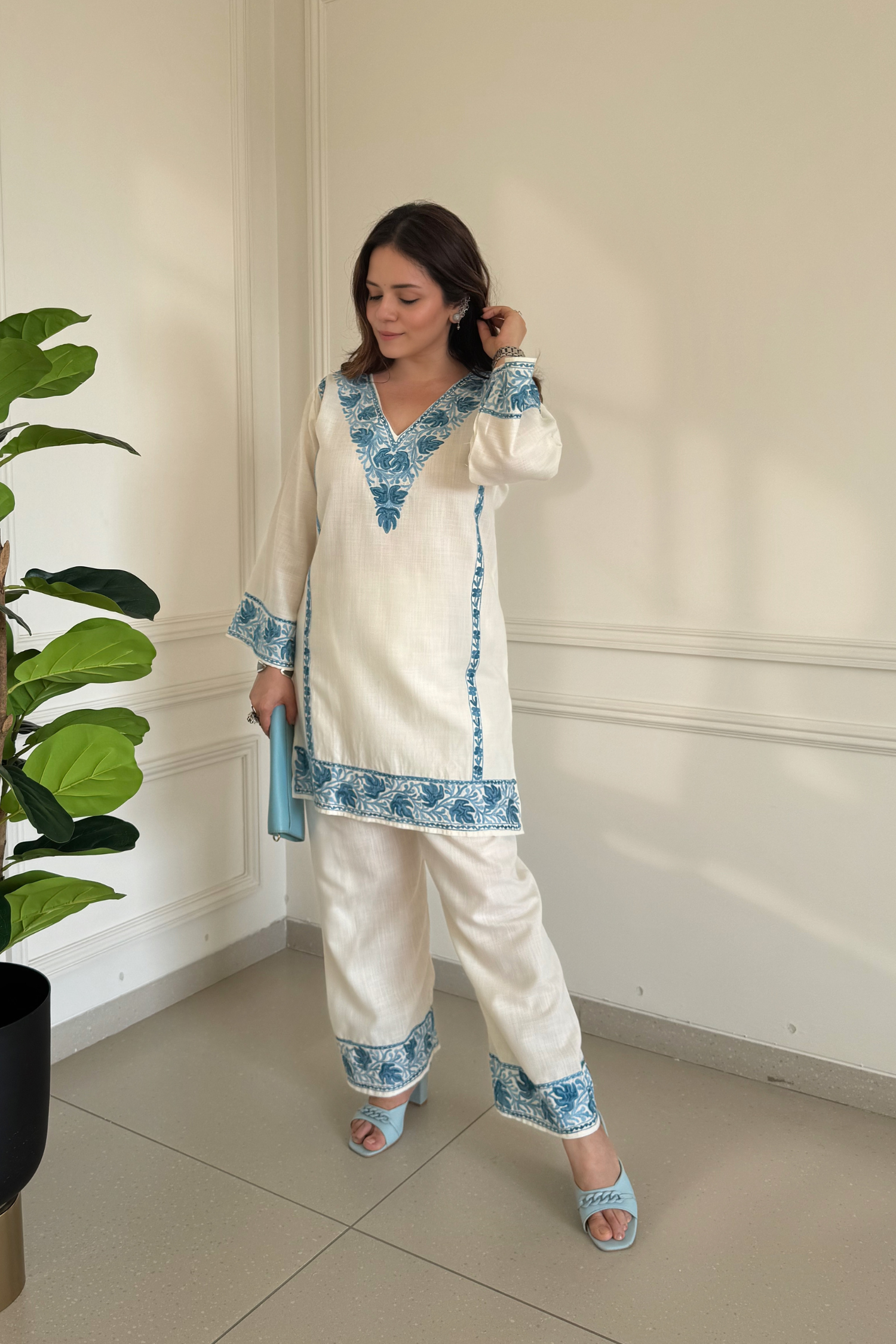 Heena somani in Alia Cotton Kashmiri Kurta Co-ord Set
