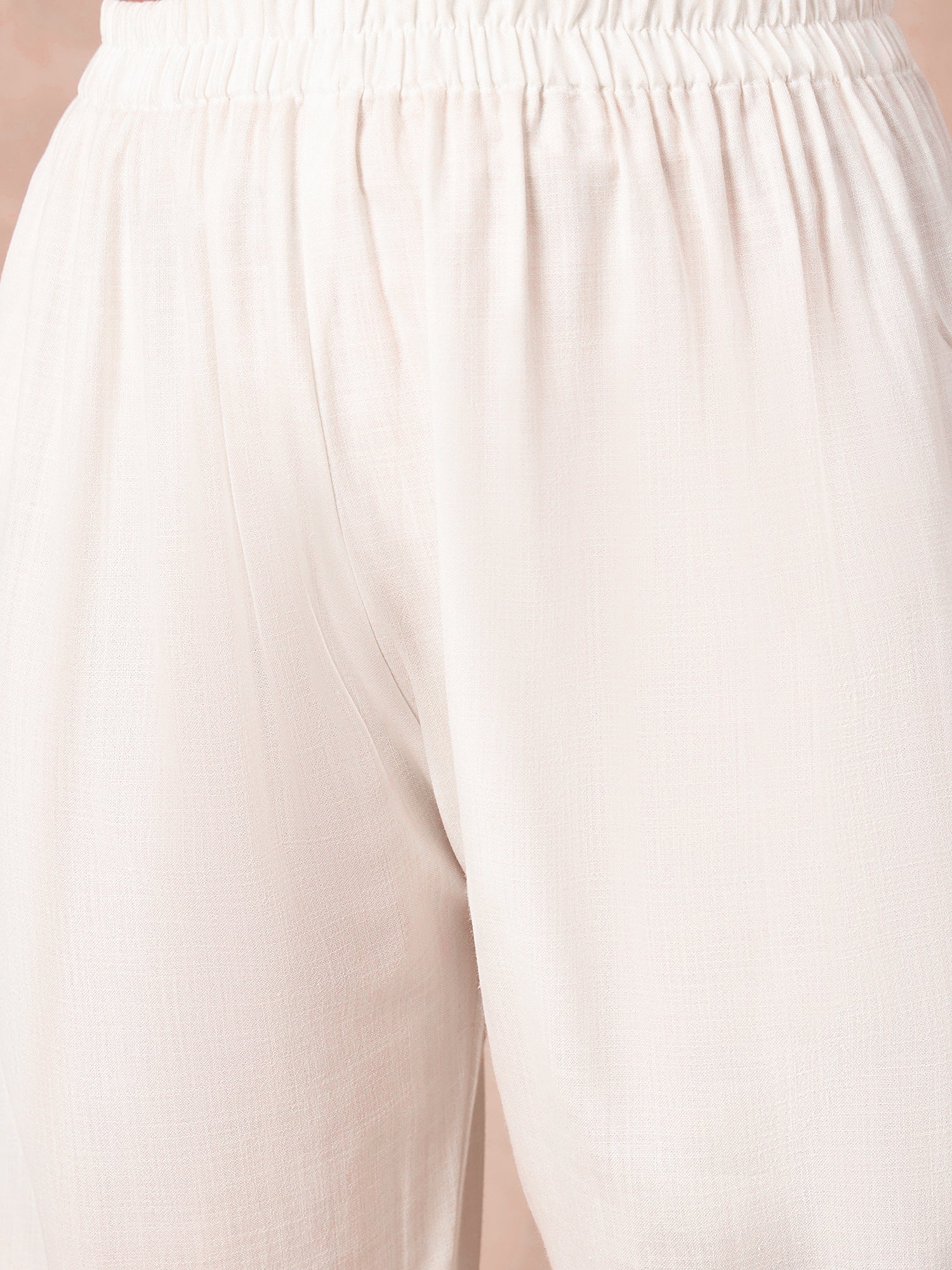 Alia Pink Cotton Kashmiri Kurta and Pants Set