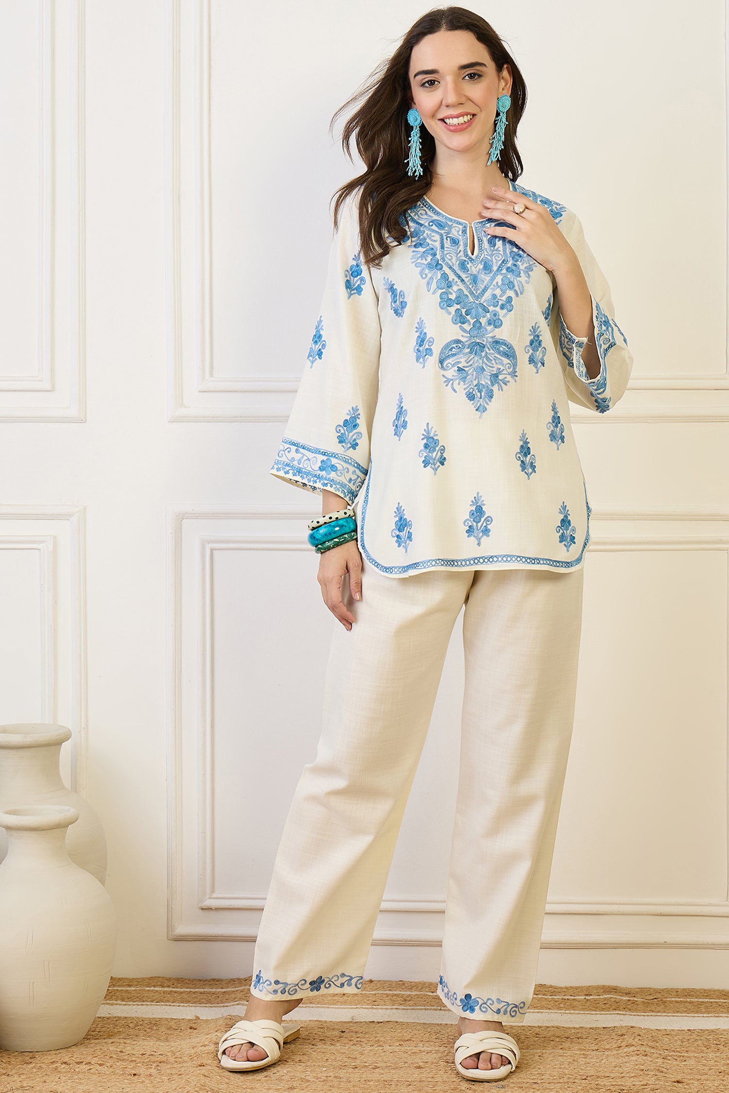 Kinza Kashmiri Kurta with Pants Coord Set