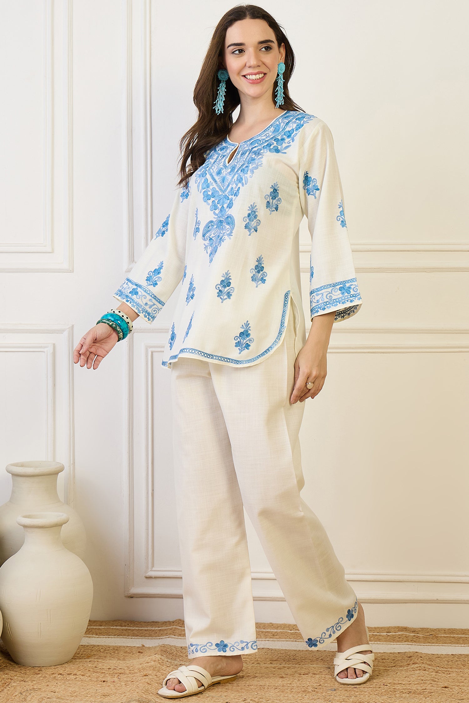 Kinza Kashmiri Kurta with Pants Coord Set