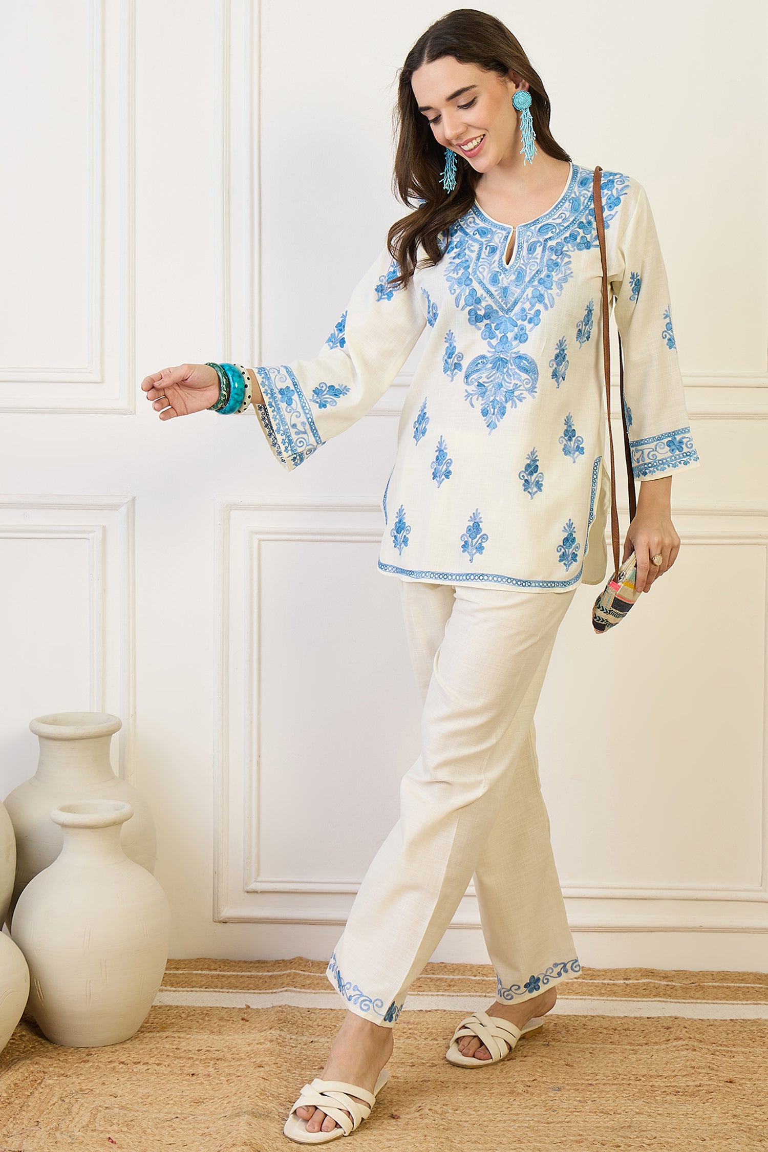 Kinza Kashmiri Kurta with Pants Coord Set