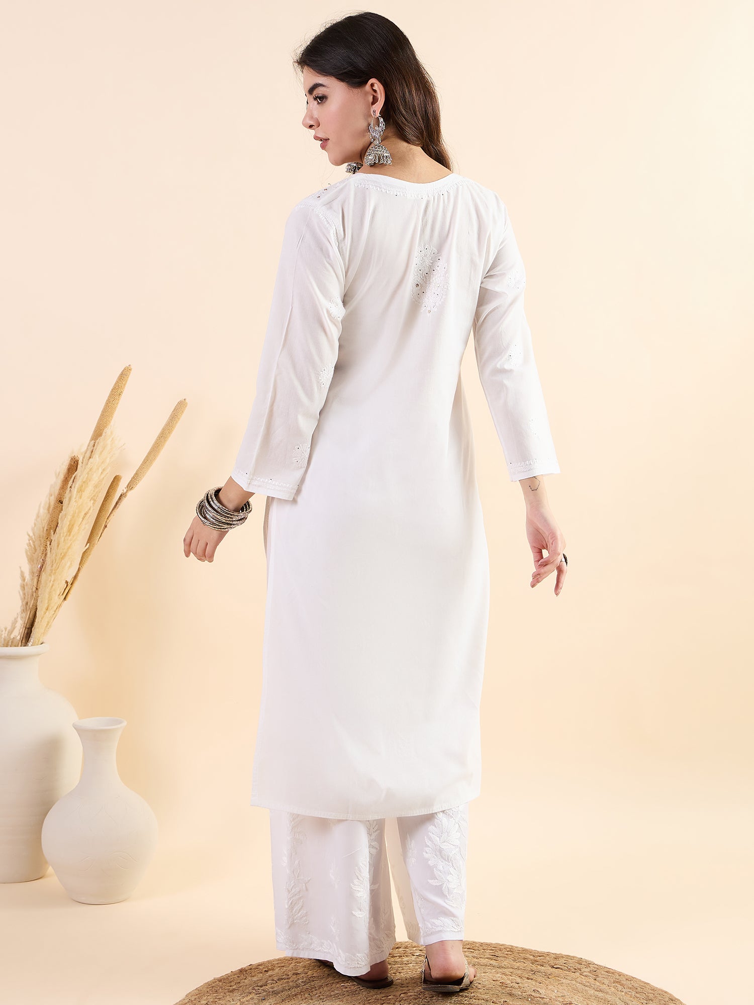 Nazakat_Chikankari_Mukaish_Cotton_Kurta_shop_Namastay