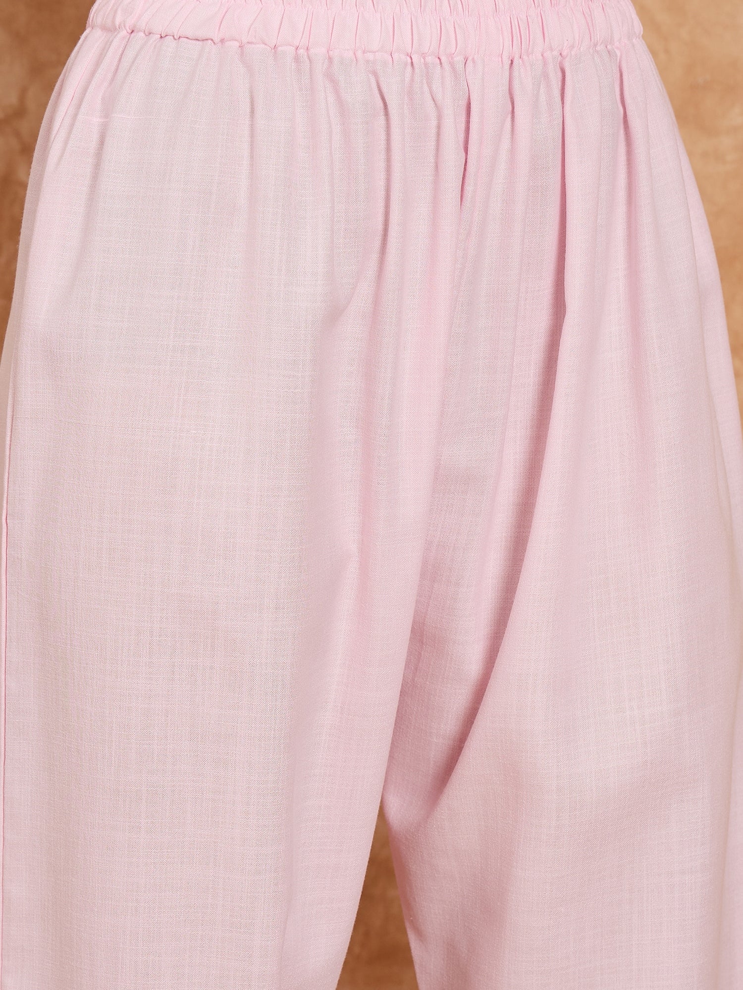 Gul-e-lala Pink Cotton Kashmiri Kurta and Pants Set