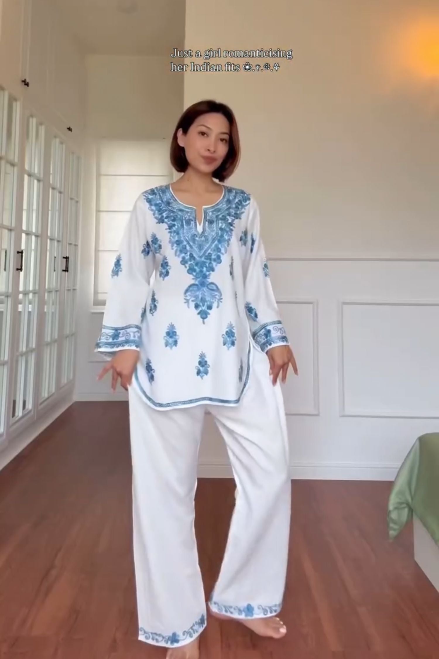 Isha Borah In our Kinza Kashmiri Kurta with Pants Coord Set