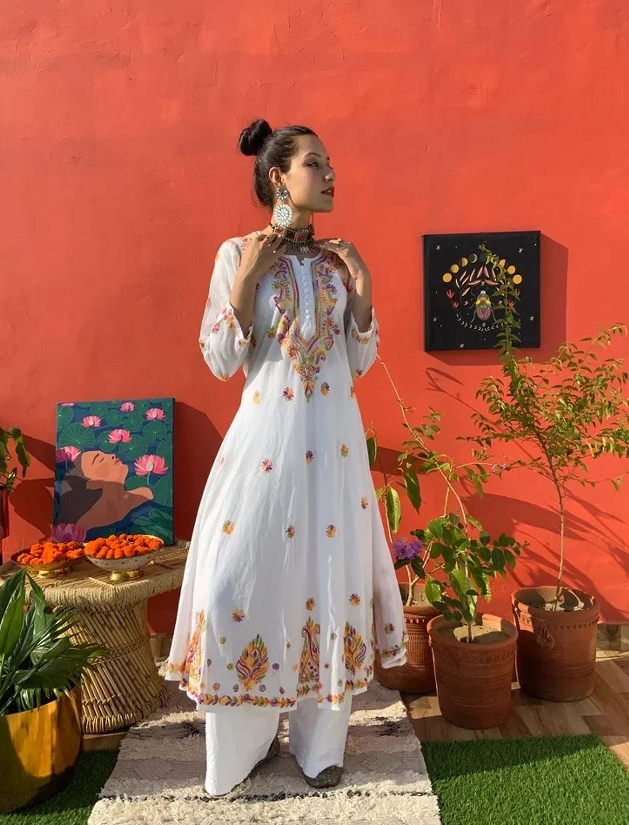Naeem_Multi_Embroidered_Flared_Cotton_Kurta_shop_Namastay
