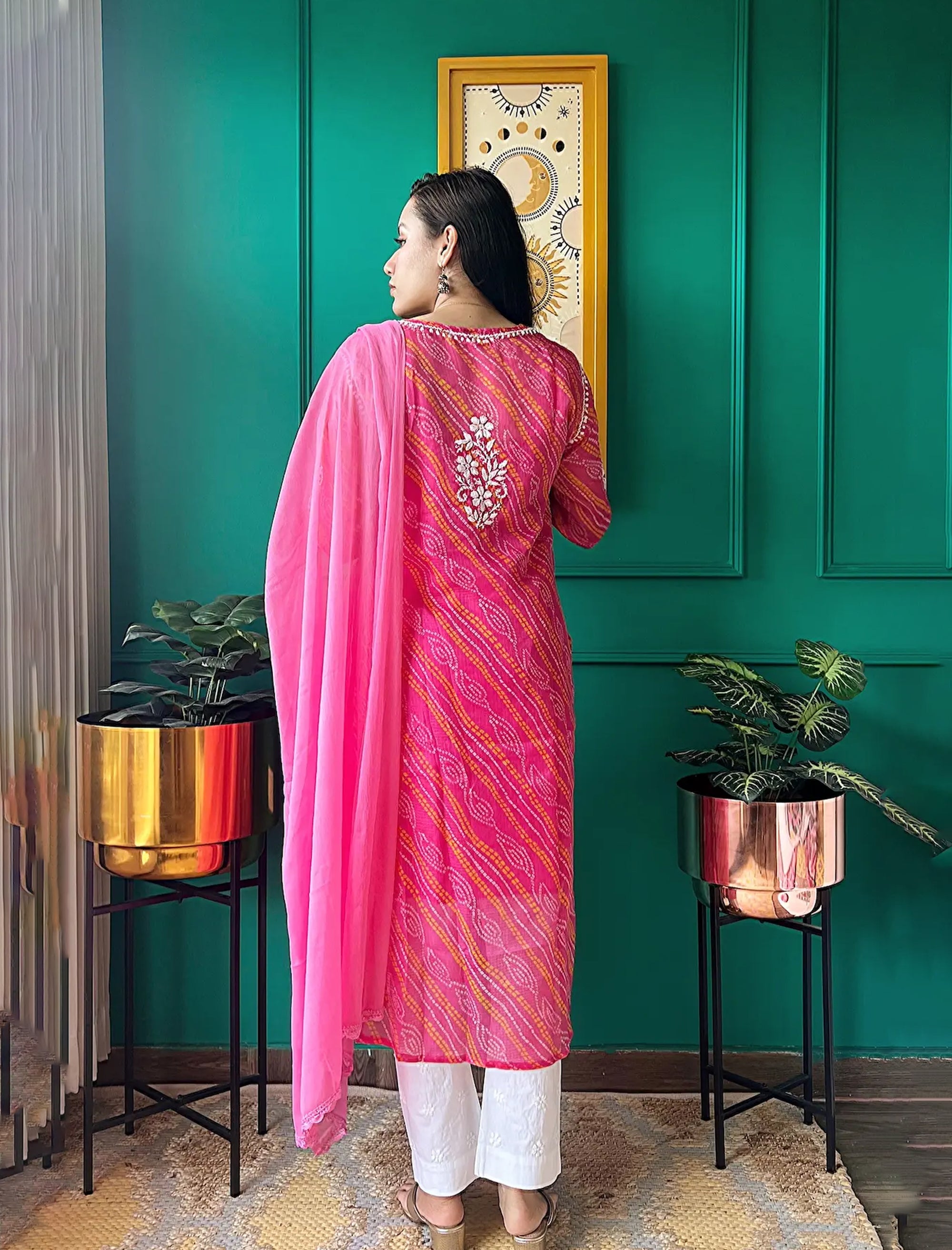 Farhad_Gulab_Bandhej-Chikan_Cotton_Kurta_shop_Namastay
