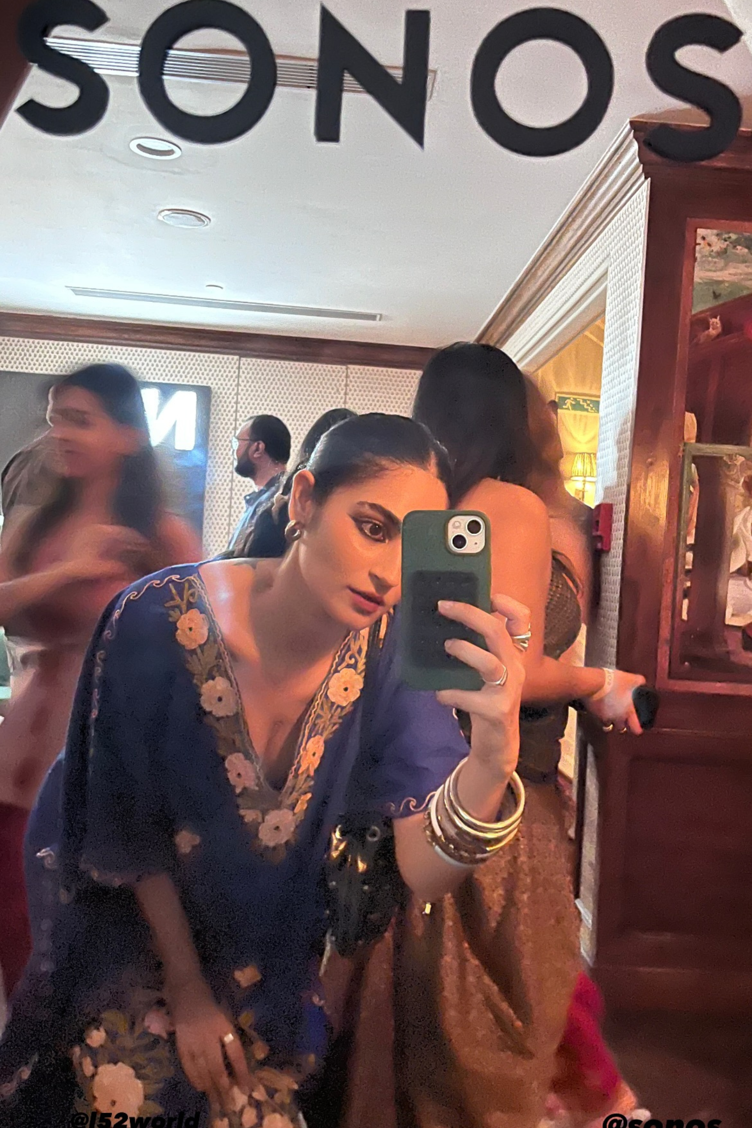 Kavya Trehan In Persian Blue Kashmiri Summer Kaftan - Short