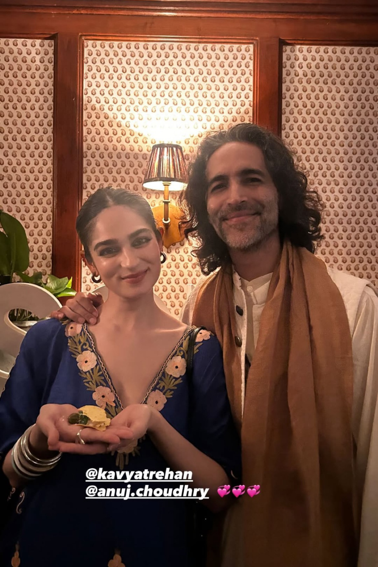 Kavya Trehan In Persian Blue Kashmiri Summer Kaftan - Short