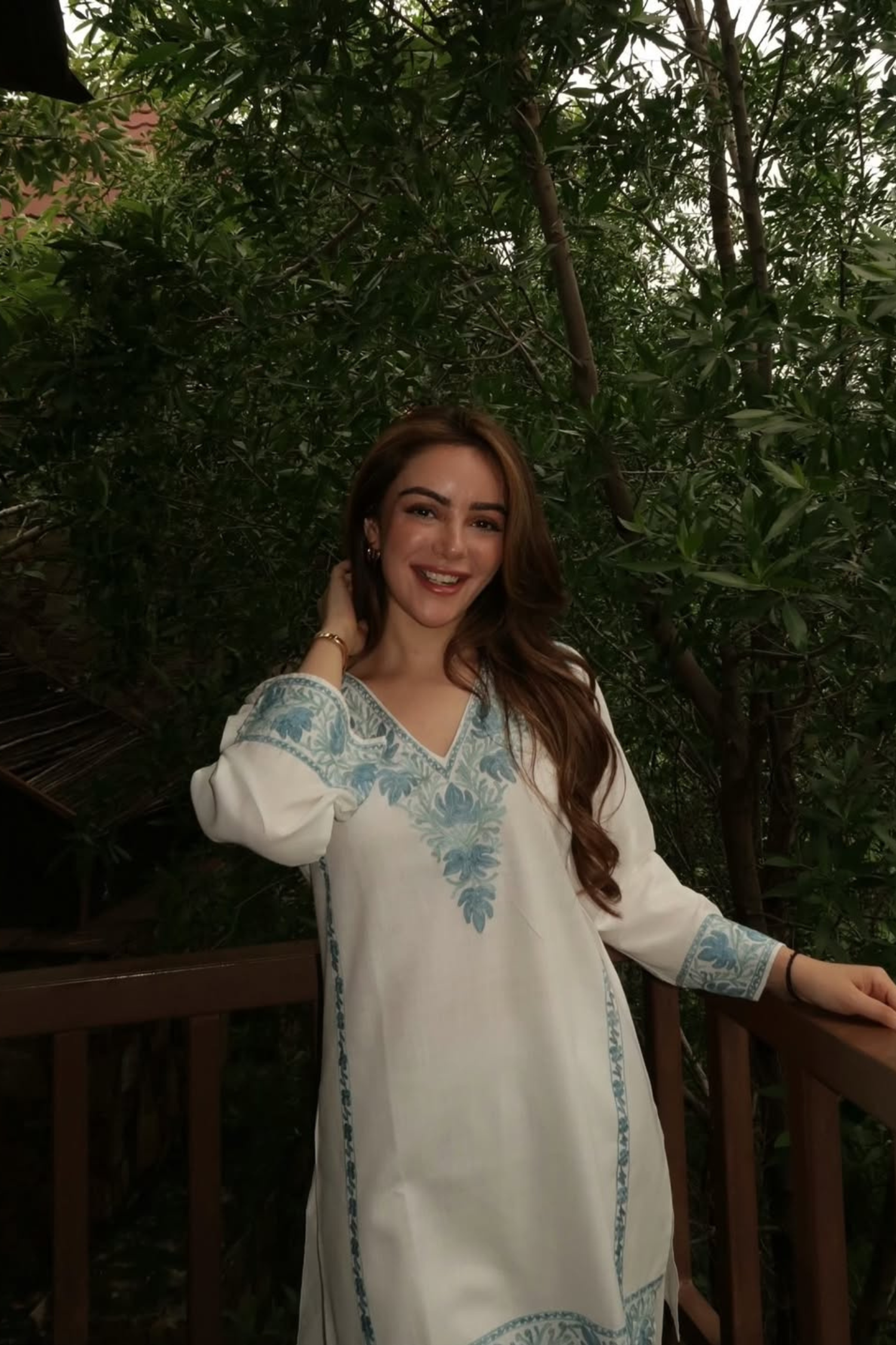 Simran Sethi Bedi In Alia Cotton Kashmiri Kurta Co-ord Set
