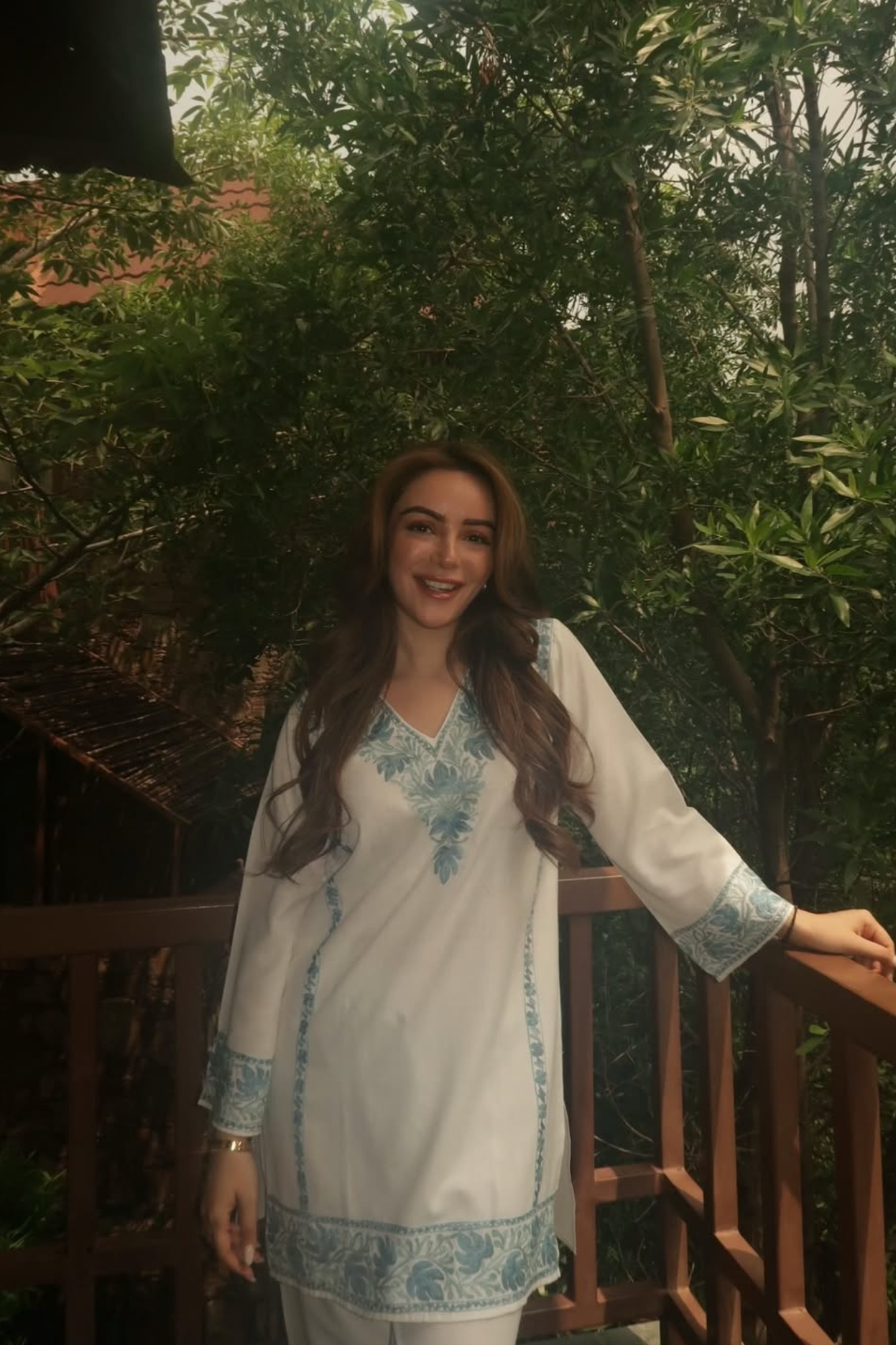 Simran Sethi Bedi In Alia Cotton Kashmiri Kurta Co-ord Set