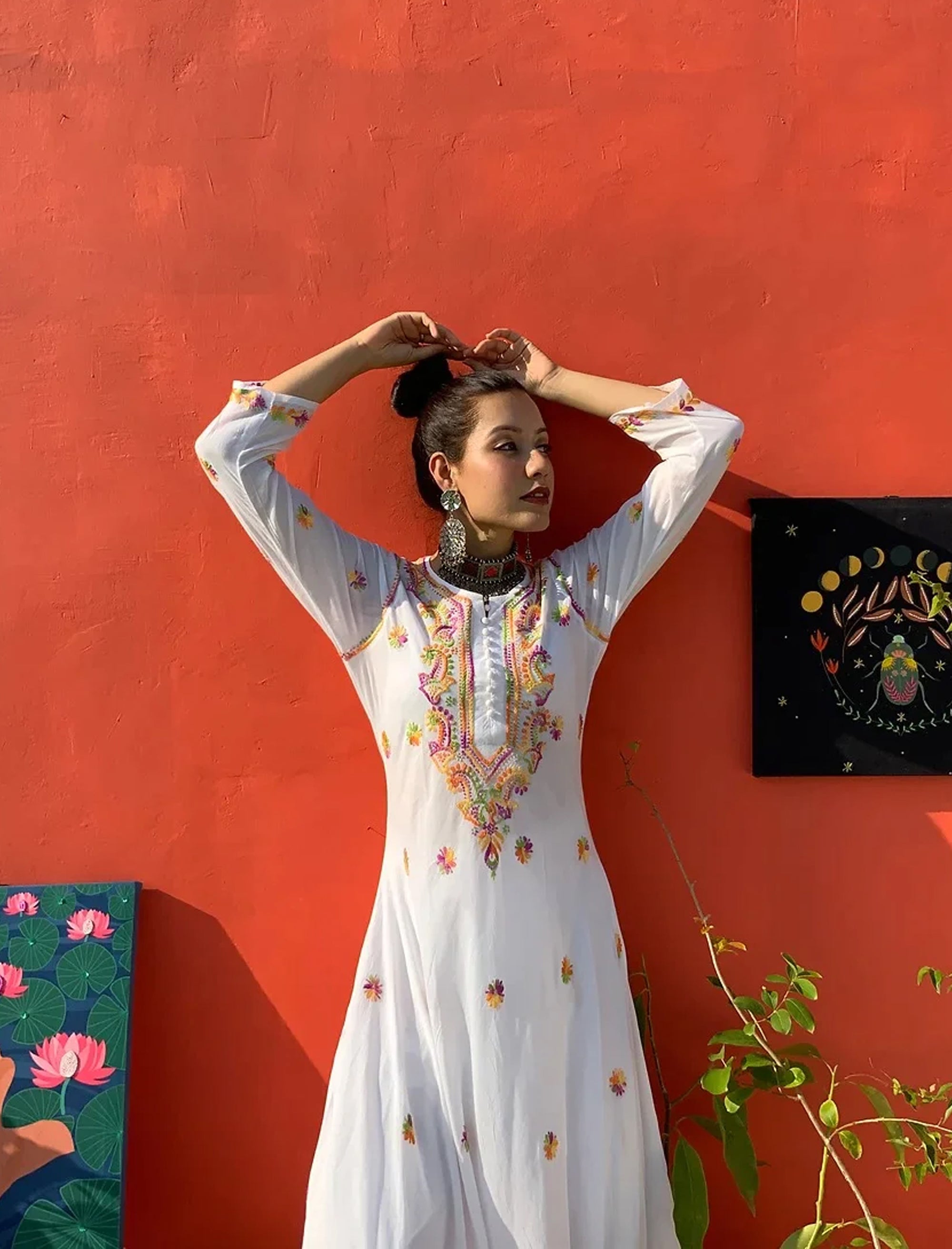 Naeem_Multi_Embroidered_Flared_Cotton_Kurta_shop_Namastay