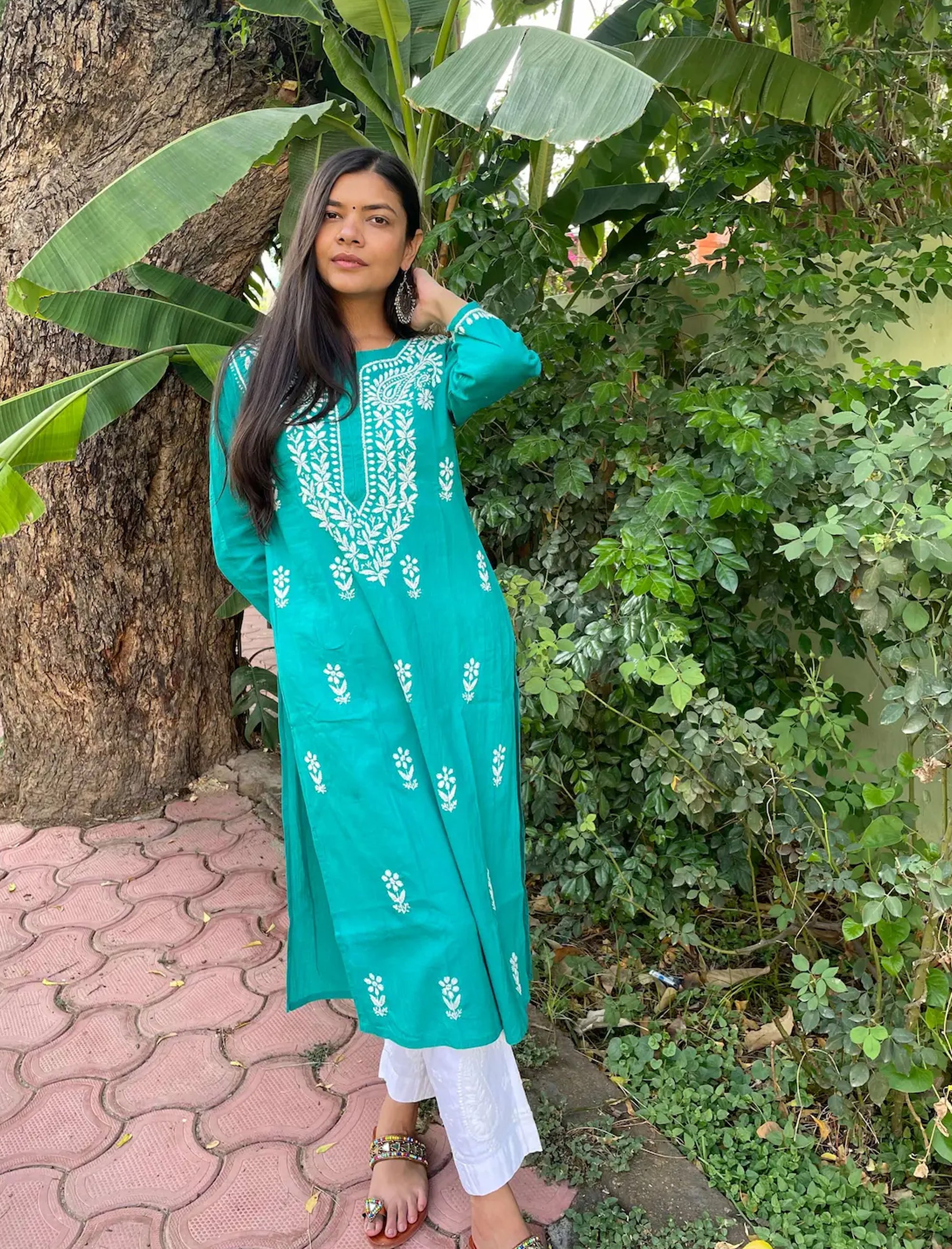 Aasma_Chikankari_Cotton_Kurta_shop_Namastay