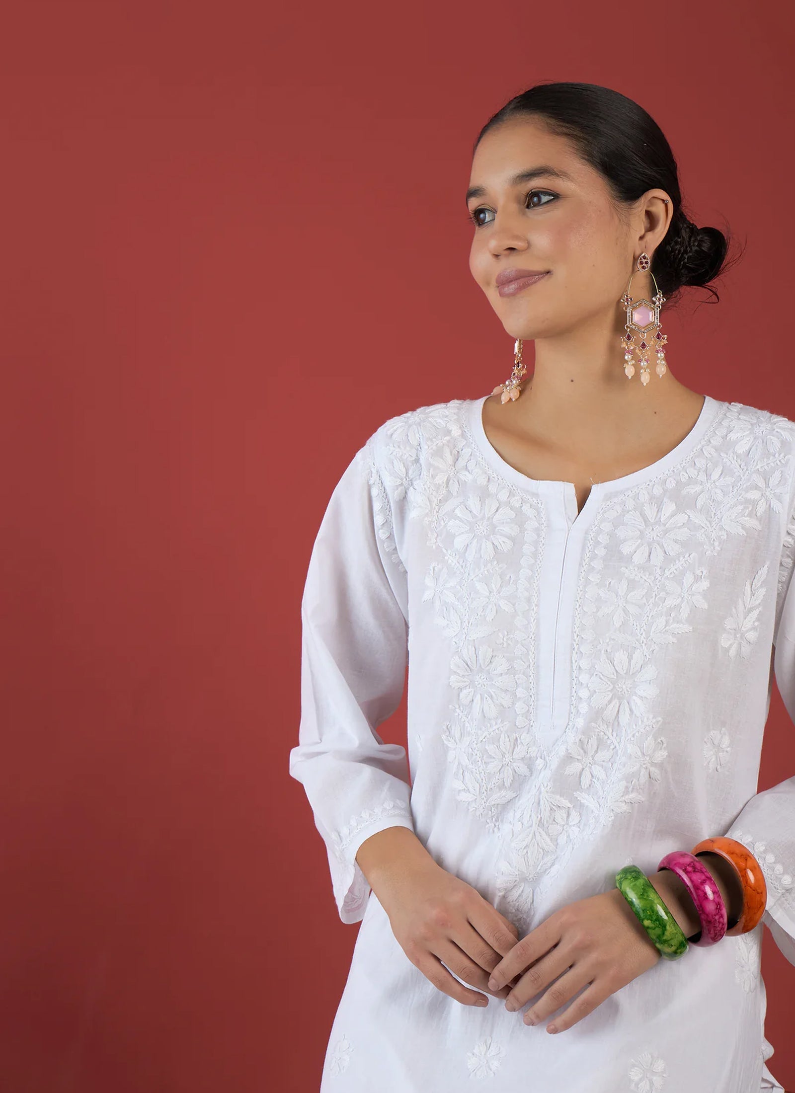 Aleena_White_Straight_Chikanakri_Cotton_Kurta_shop_Namastay