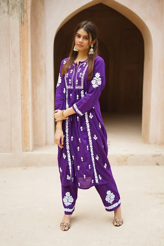 Fatima Chikankari Co-ord Palazzo and Kurta Sets