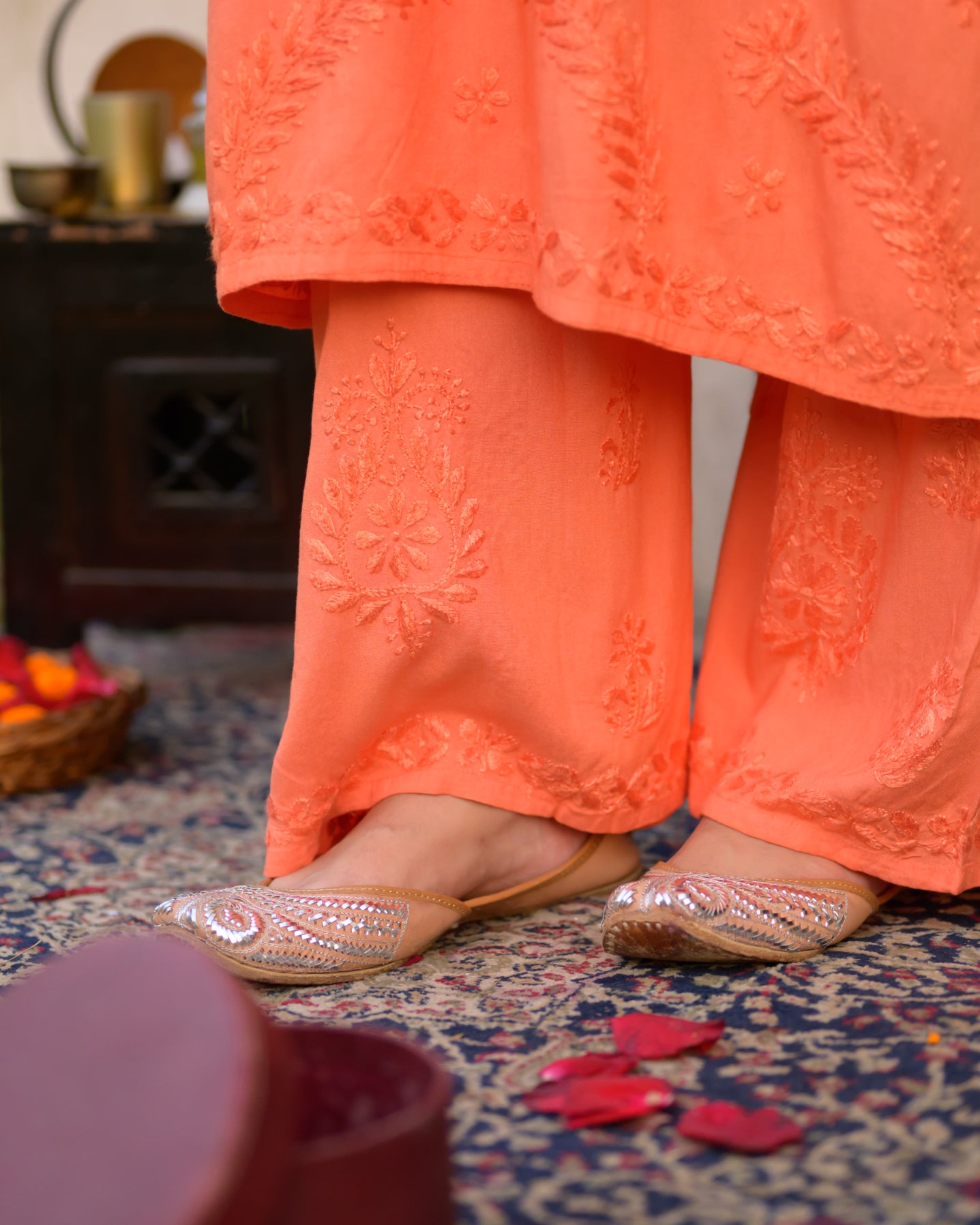 Arz Sunflower Ombre Chikankari Kurta and Pants Set