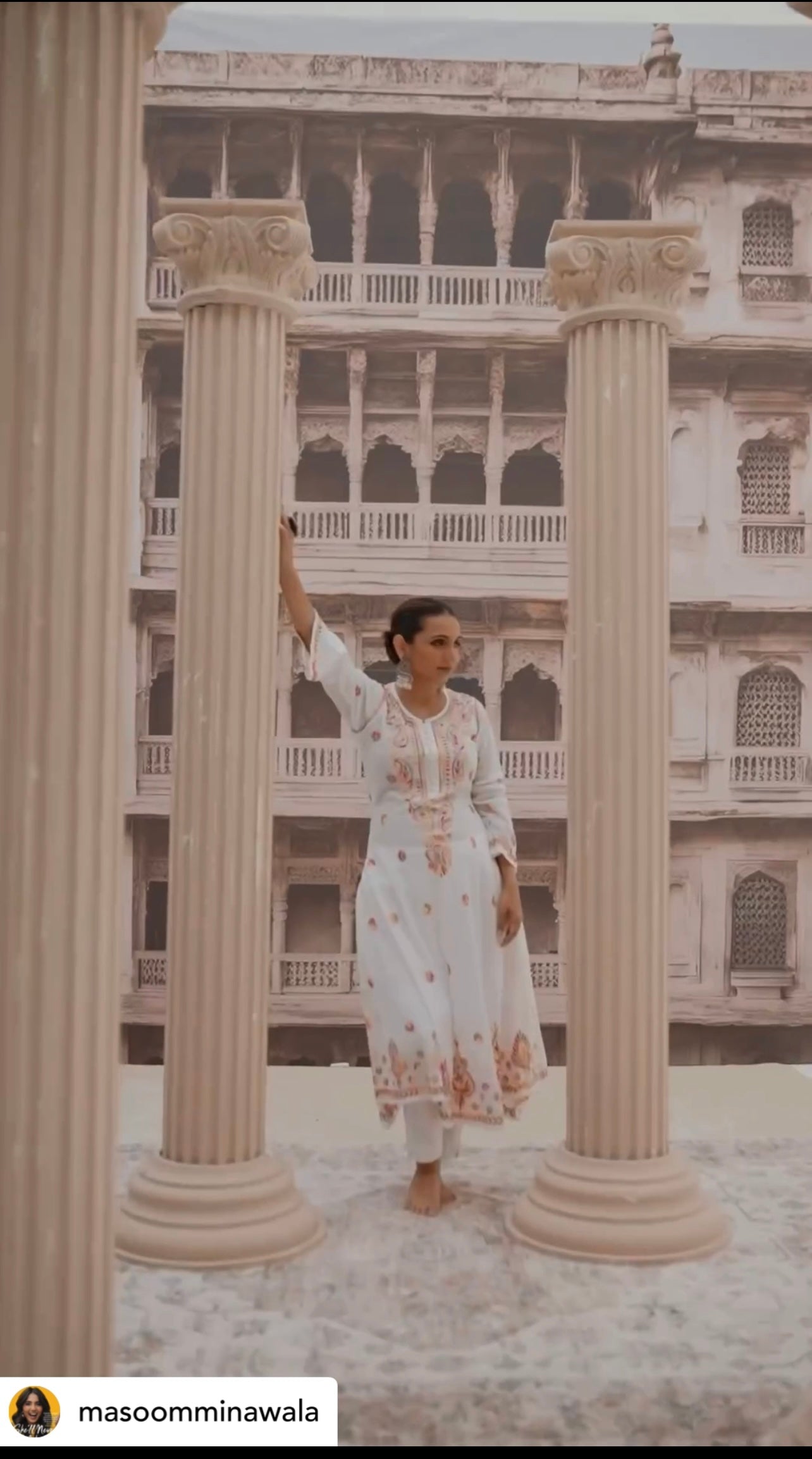 Naeem_Multi_Embroidered_Flared_Cotton_Kurta_shop_Namastay