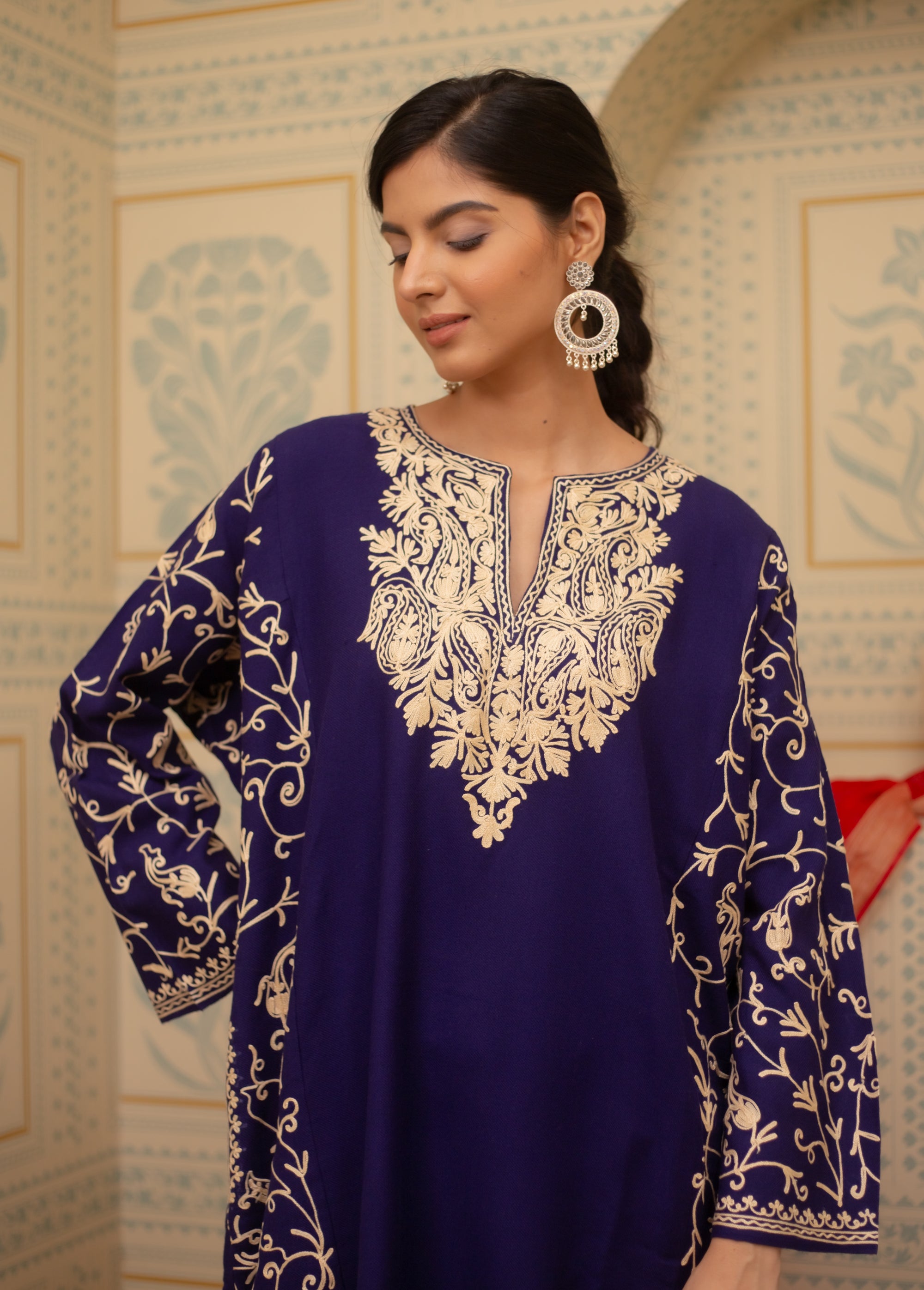 Amal_Deep_Blue_Kashmiri_Woollen_Phiran_shop_Namastay