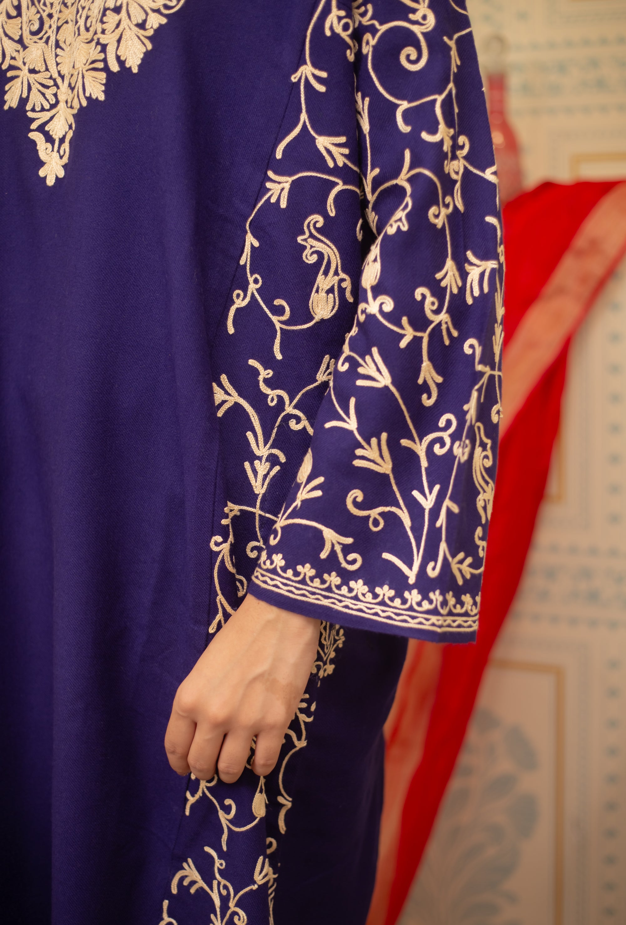 Amal_Deep_Blue_Kashmiri_Woollen_Phiran_shop_Namastay