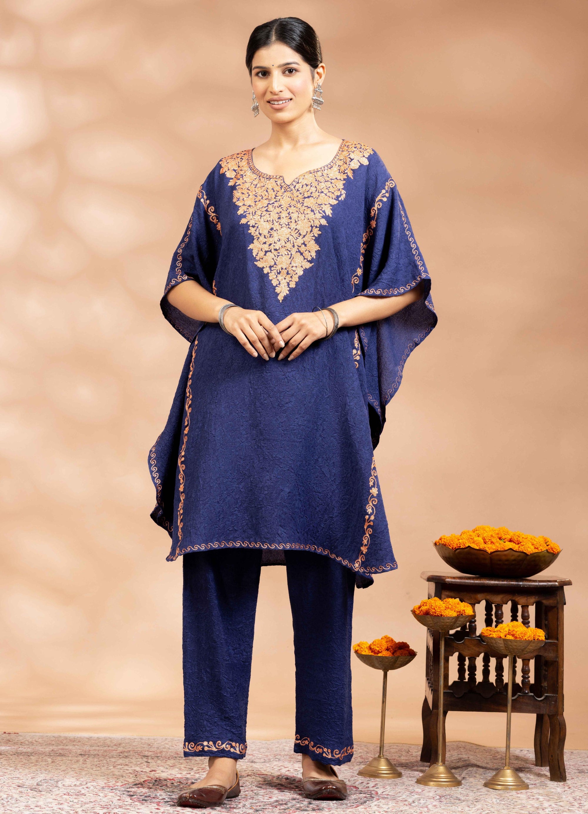 Ikara Blue Kaftan and Pants Set