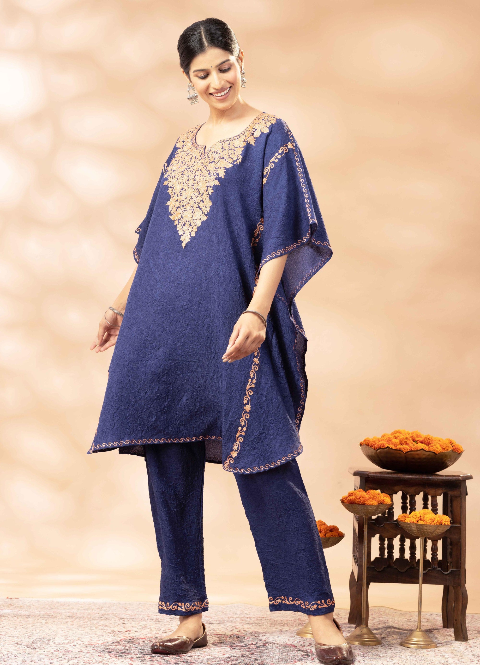 Ikara Blue Kaftan and Pants Set
