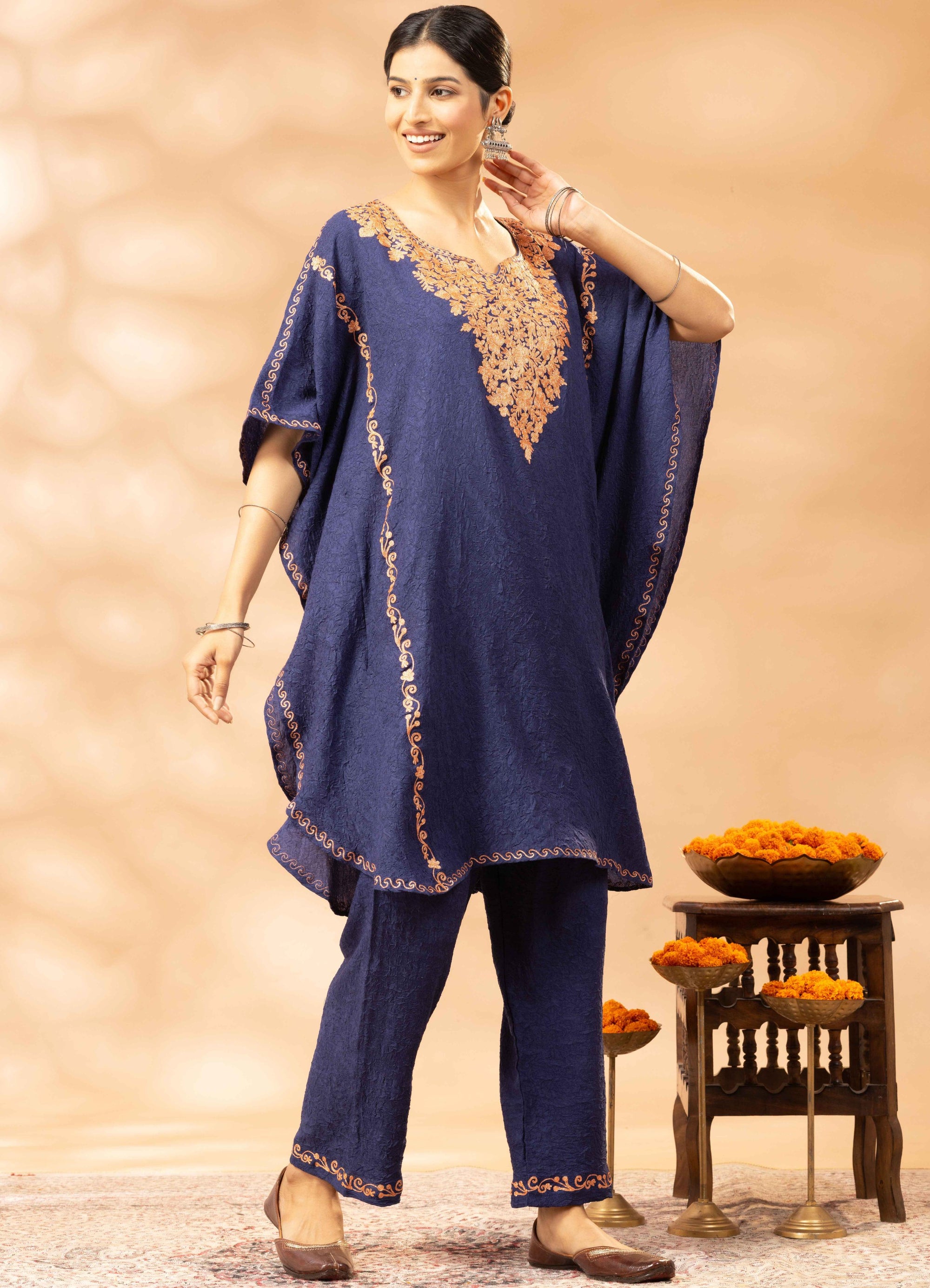 Ikara Blue Kaftan and Pants Set
