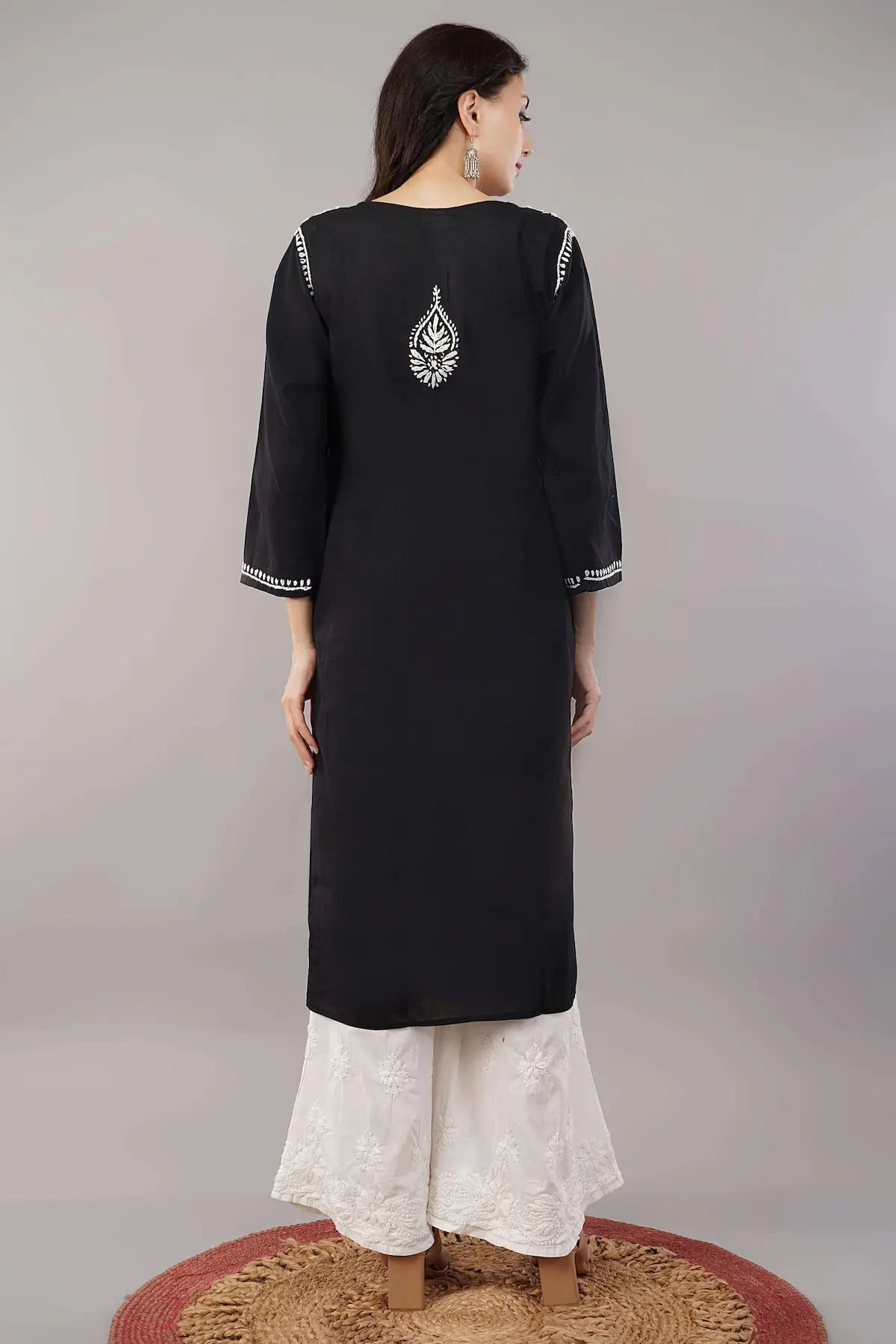 black monochrome chikan kurta 10