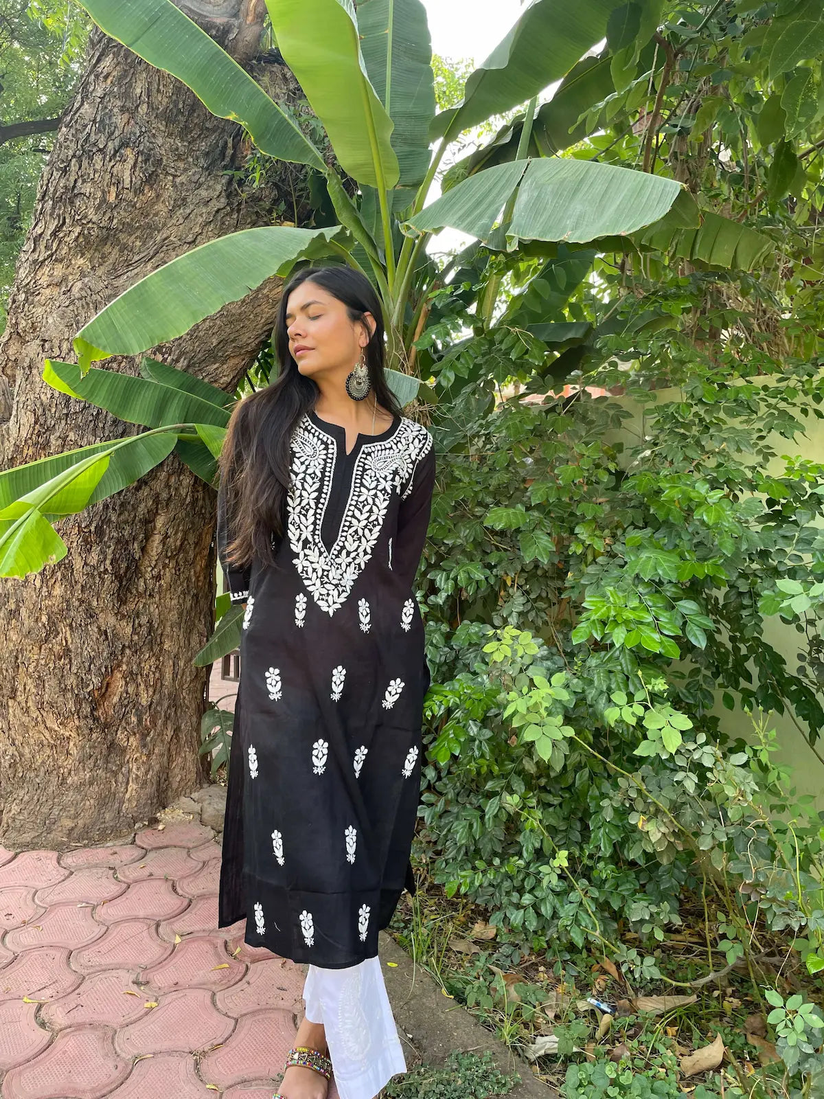 black monochrome chikan kurta 5