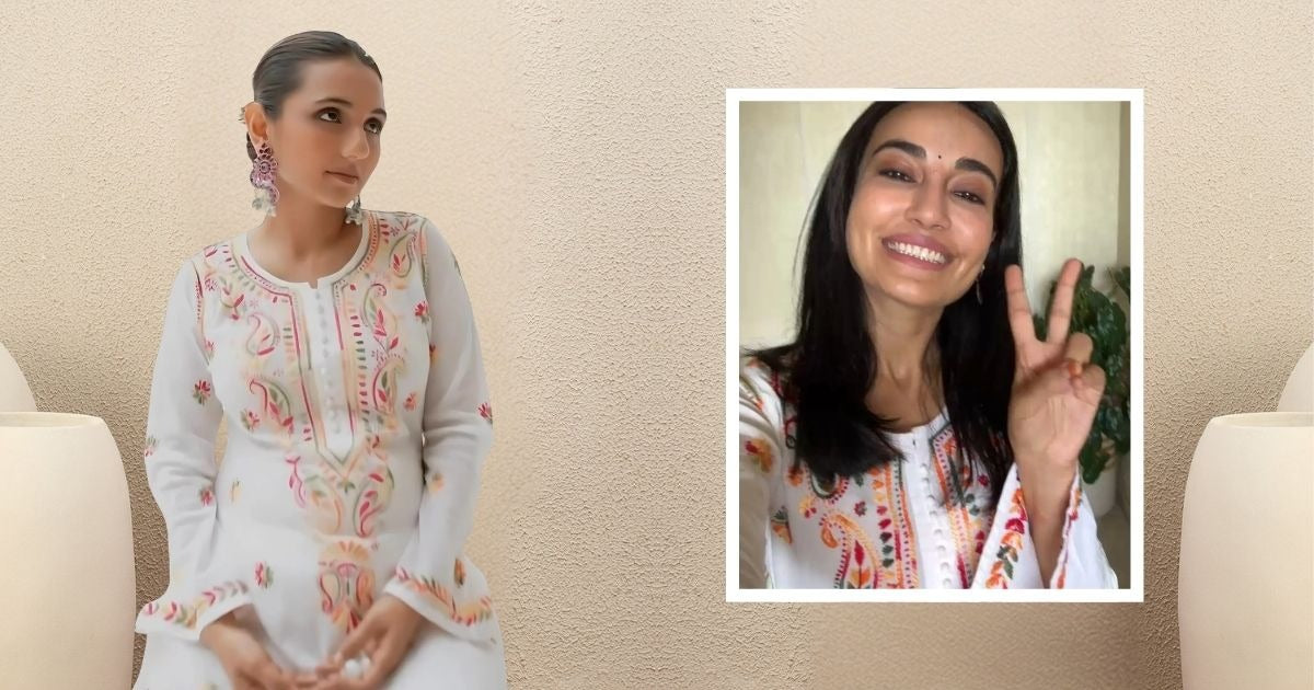 Two Icons, One Kurta: Masoom Minawala & Surbhi Jyoti in the Naeem Multi Embroidered Chikankari Anarkali