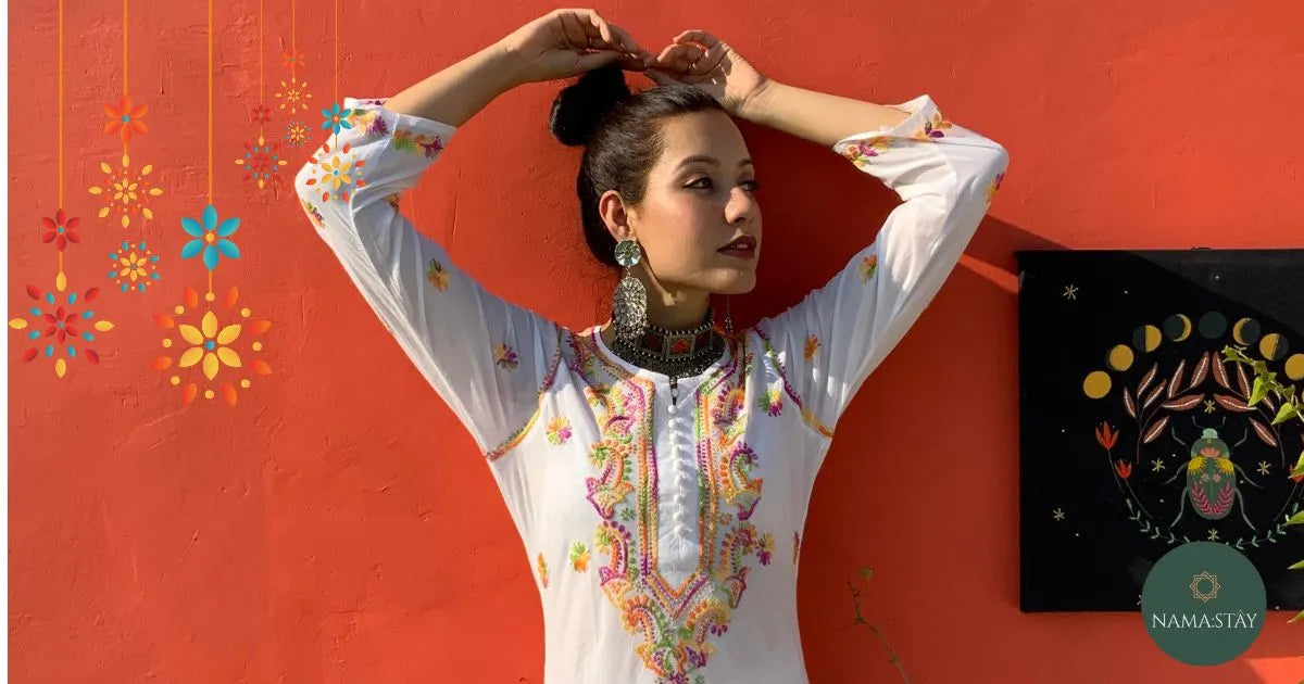 chikankari rakhi outfit