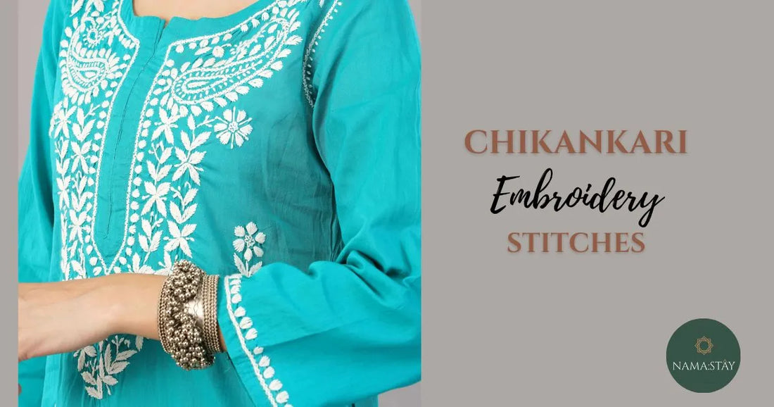 showcasing the beauty of chikankari embroidery stiches in a teal green chikankari kurta