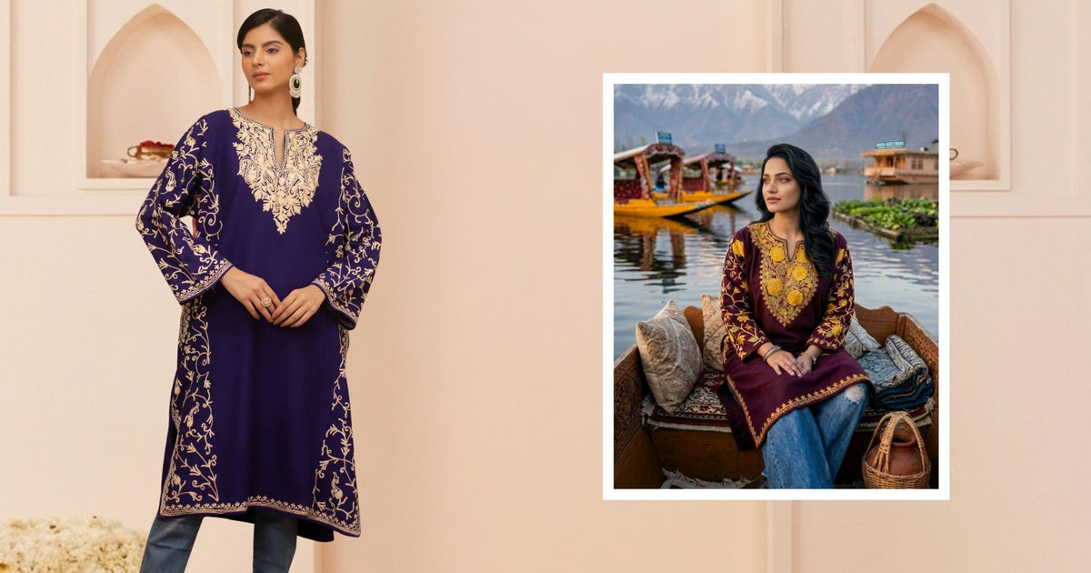 Kashmiri Phirans for Winter: 5 Stylish Woolen & Aari Designs for Women