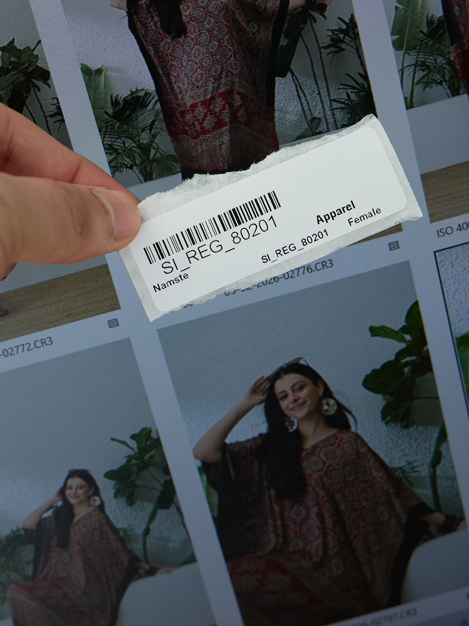 Asma Handblocked Ajrakh Red Modal Silk Kaftan