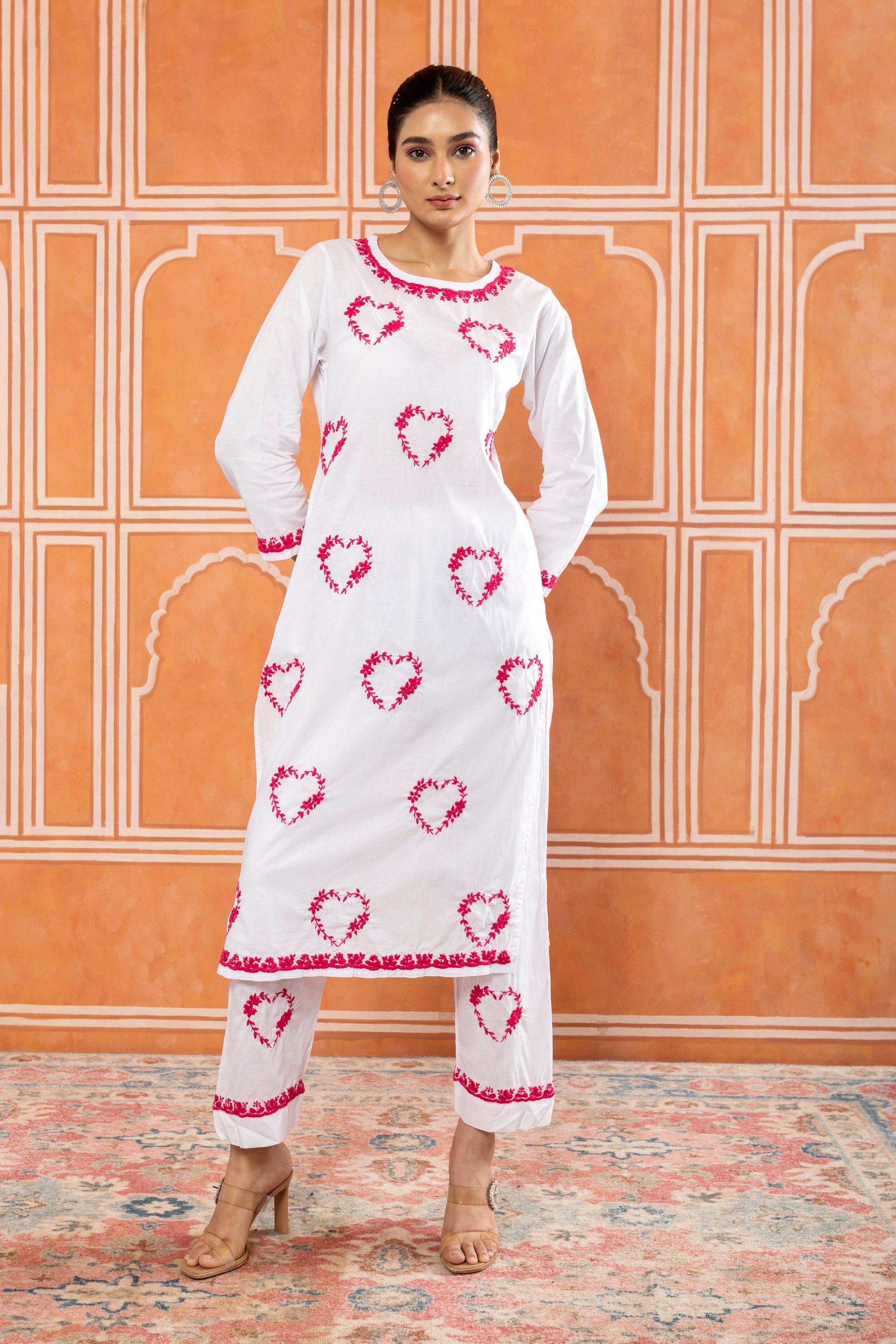 I_Heart_You_White_Chikankari_Cotton_Kurta_Palazzo_Coord_Set_shop_Namastay