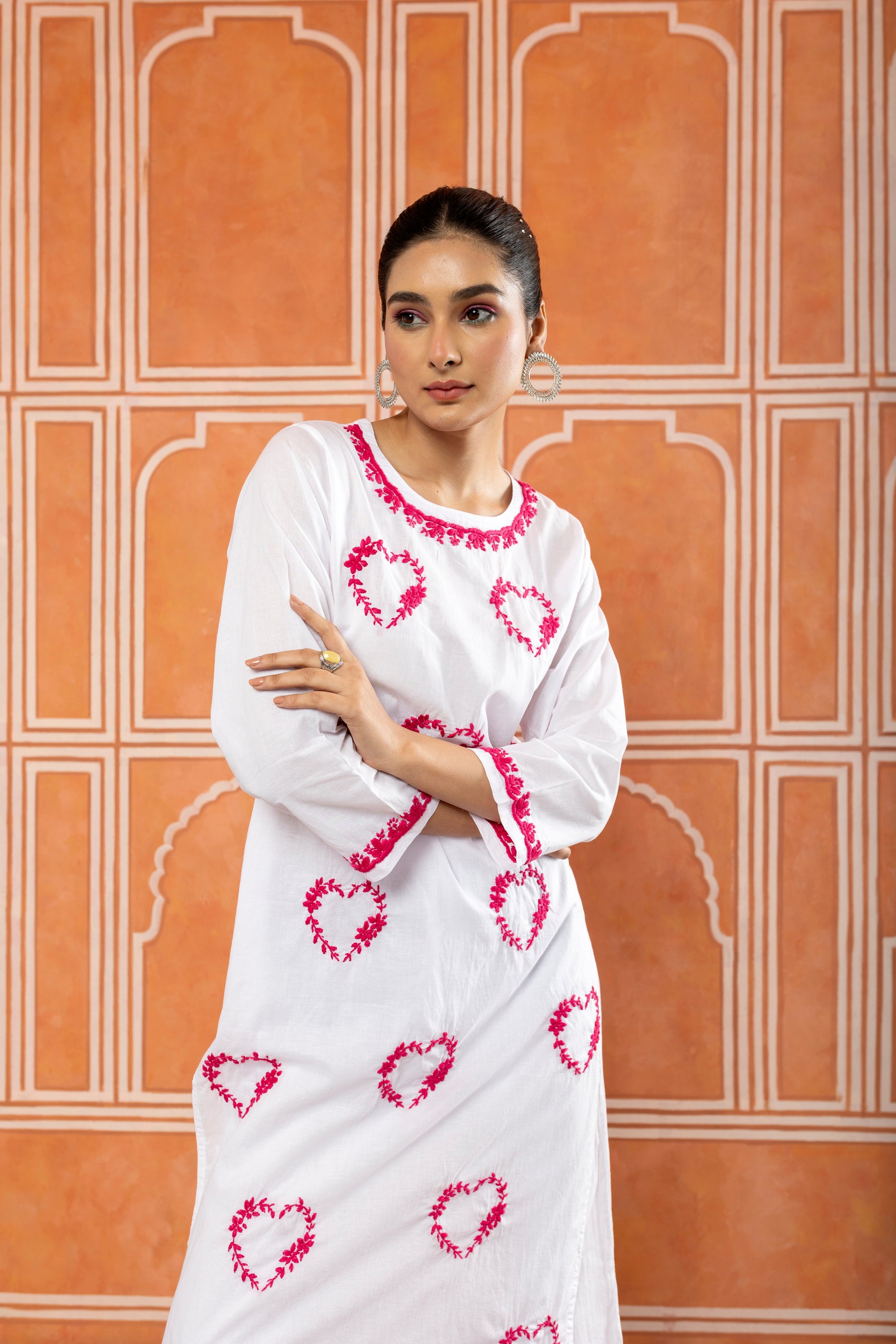 I_Heart_You_White_Chikankari_Cotton_Kurta_Palazzo_Coord_Set_shop_Namastay