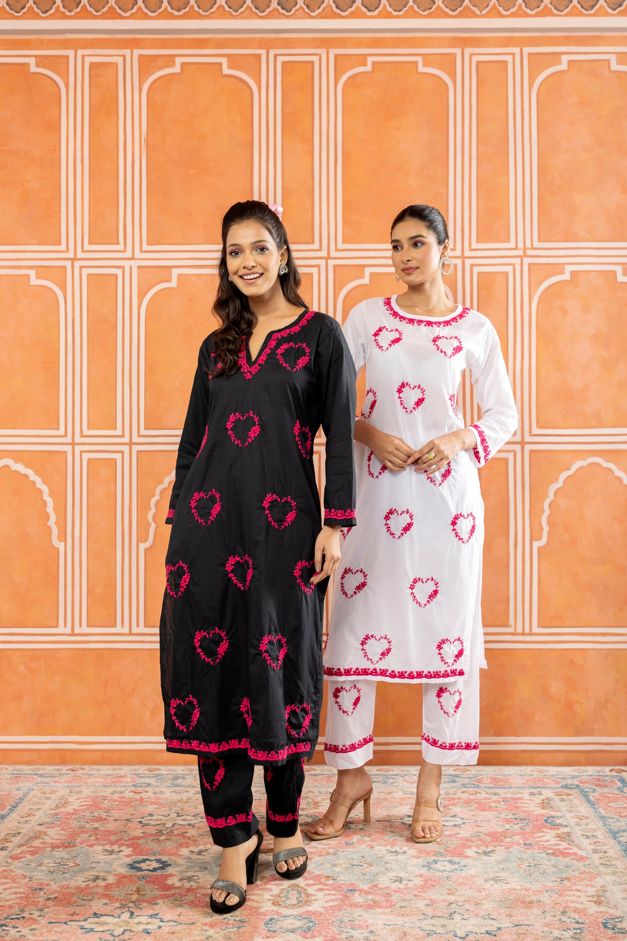 I_Heart_You_White_Chikankari_Cotton_Kurta_Palazzo_Coord_Set_shop_Namastay