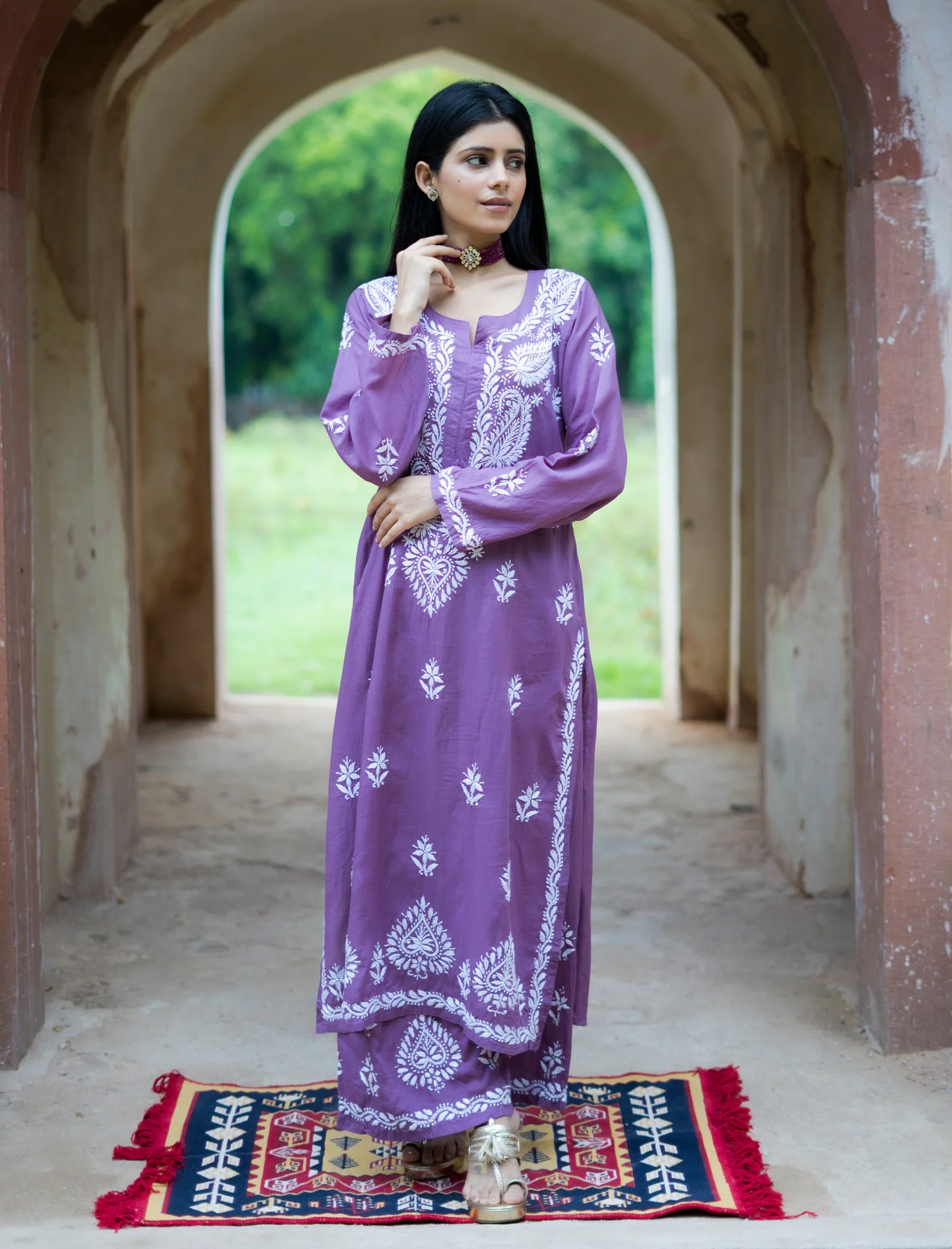 Nagma_Chikankari_Straight_Kurta_Coord_Set_shop_Namastay