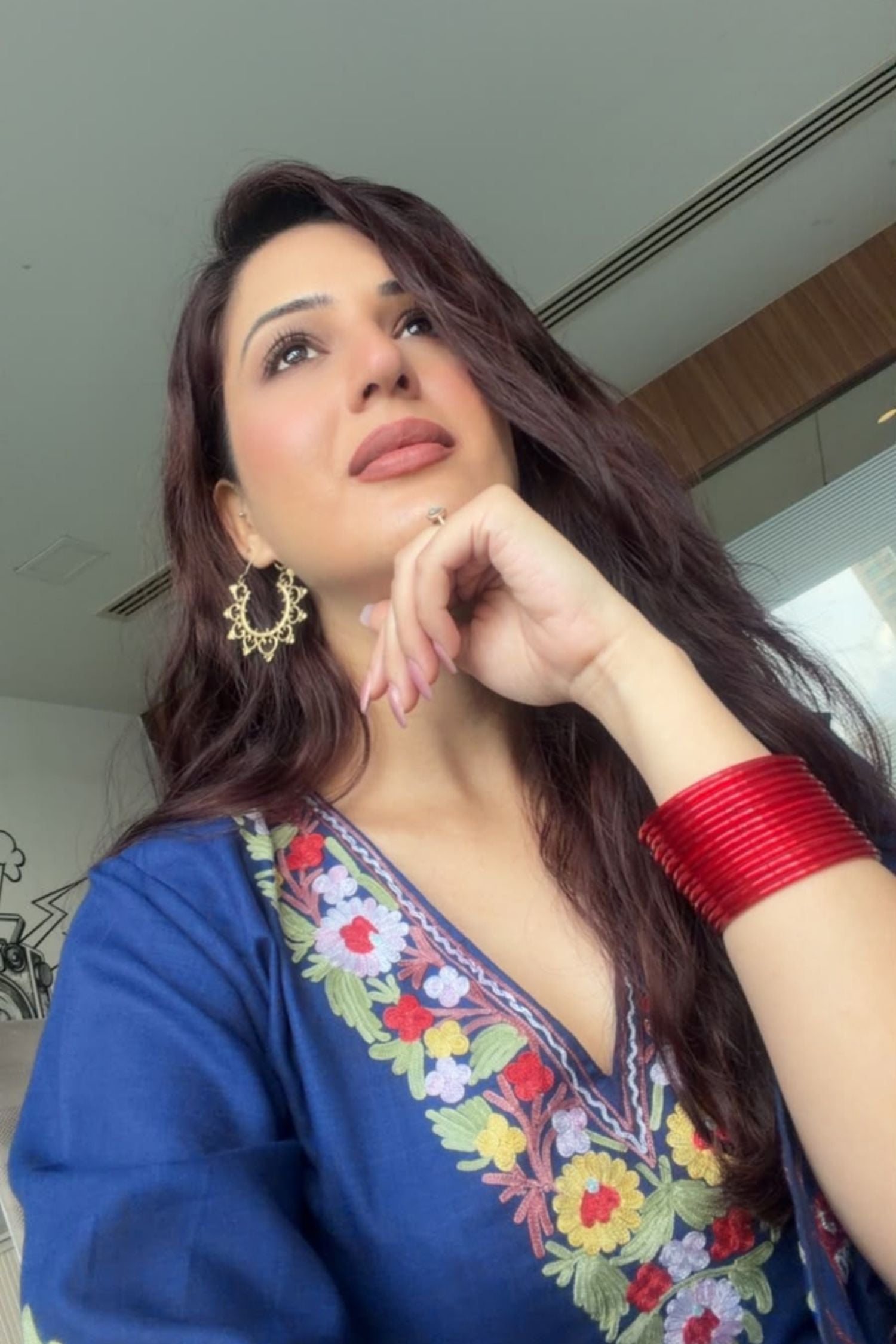 Isha Rikhi in Soha Cotton Kashmiri Kurta Co-ord Set
