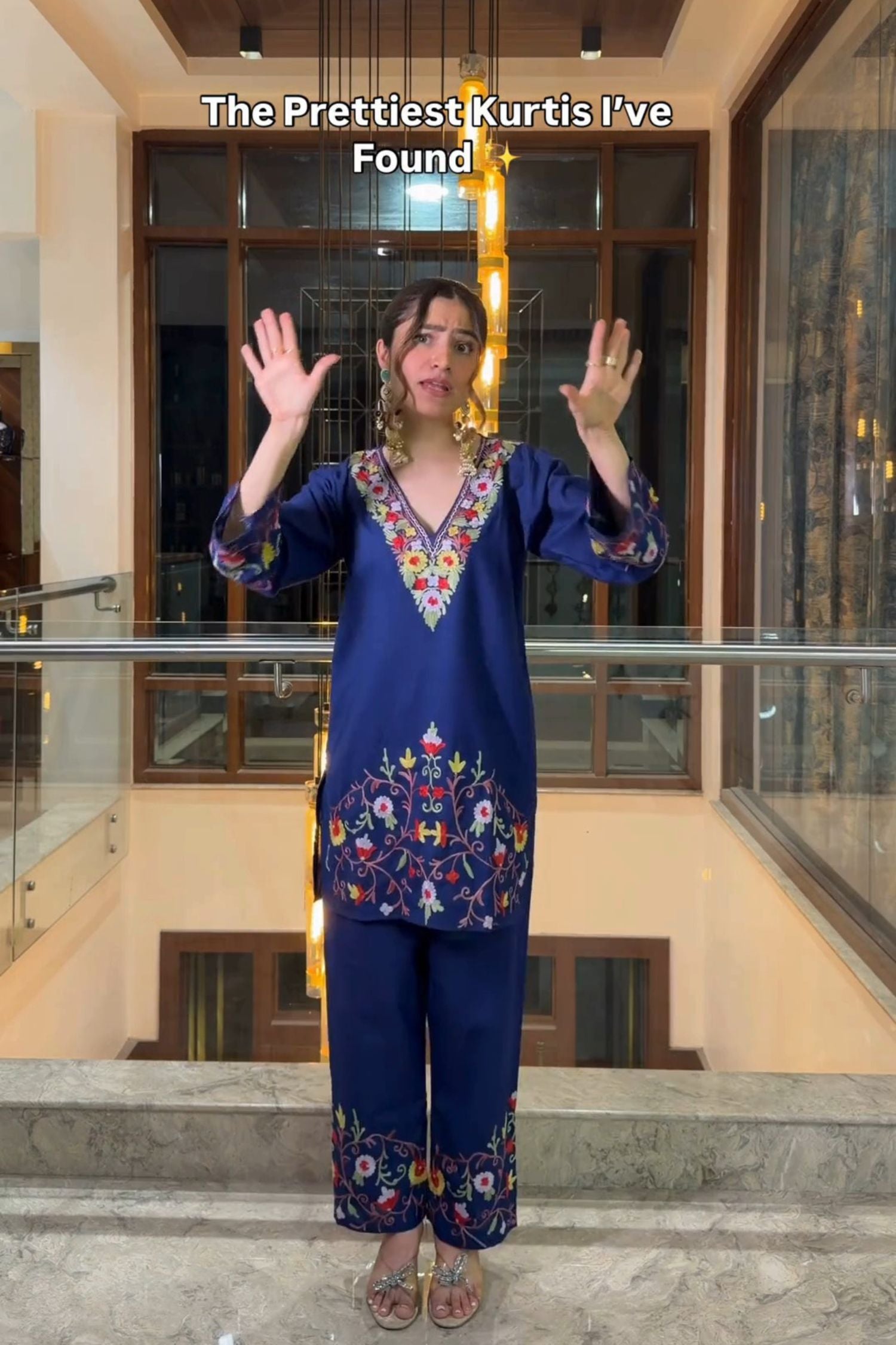 Tanya Khubchandani In Soha Cotton Kashmiri Kurta Co-ord Set
