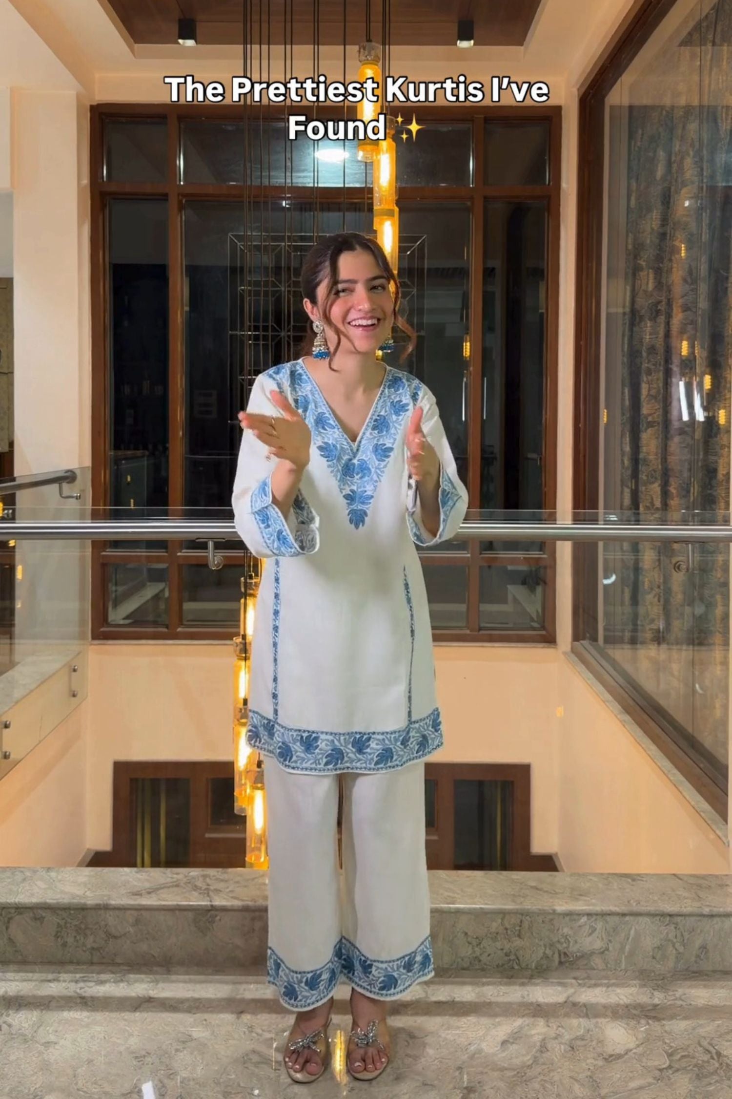 Tanya Khubchandani In Alia Cotton Kashmiri Kurta Co-ord Set