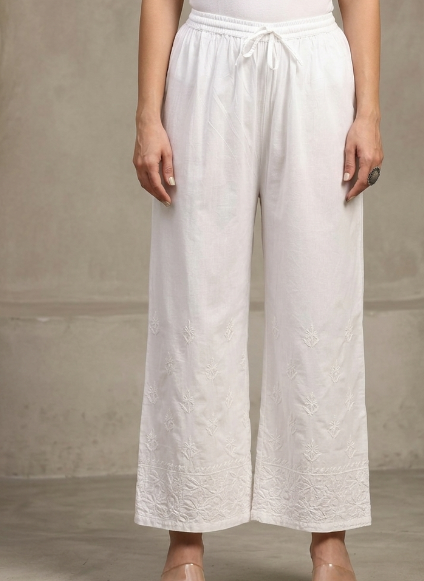 Miha Chikankari Pure Cotton Palazzo