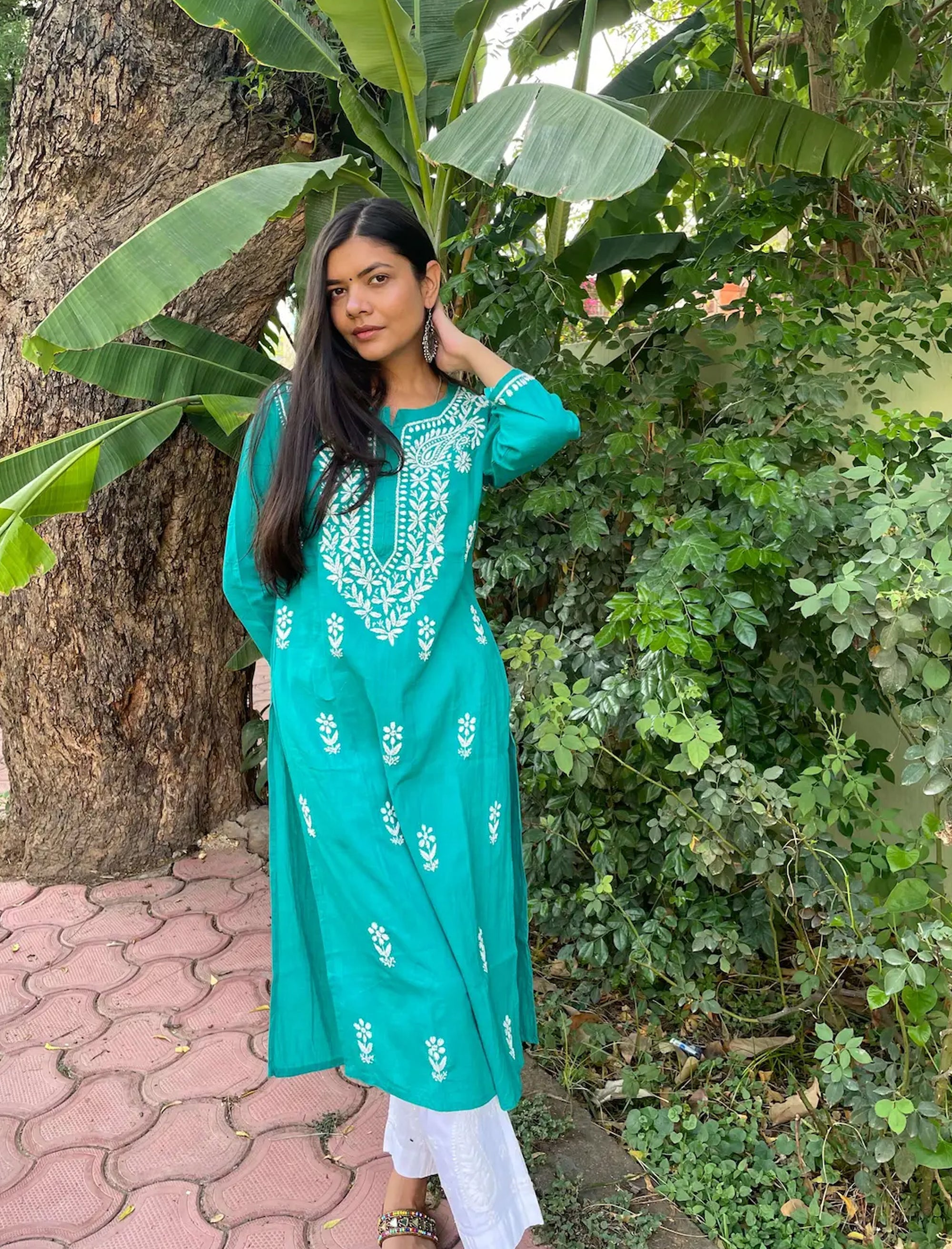 Aasma_Chikankari_Cotton_Kurta_shop_Namastay