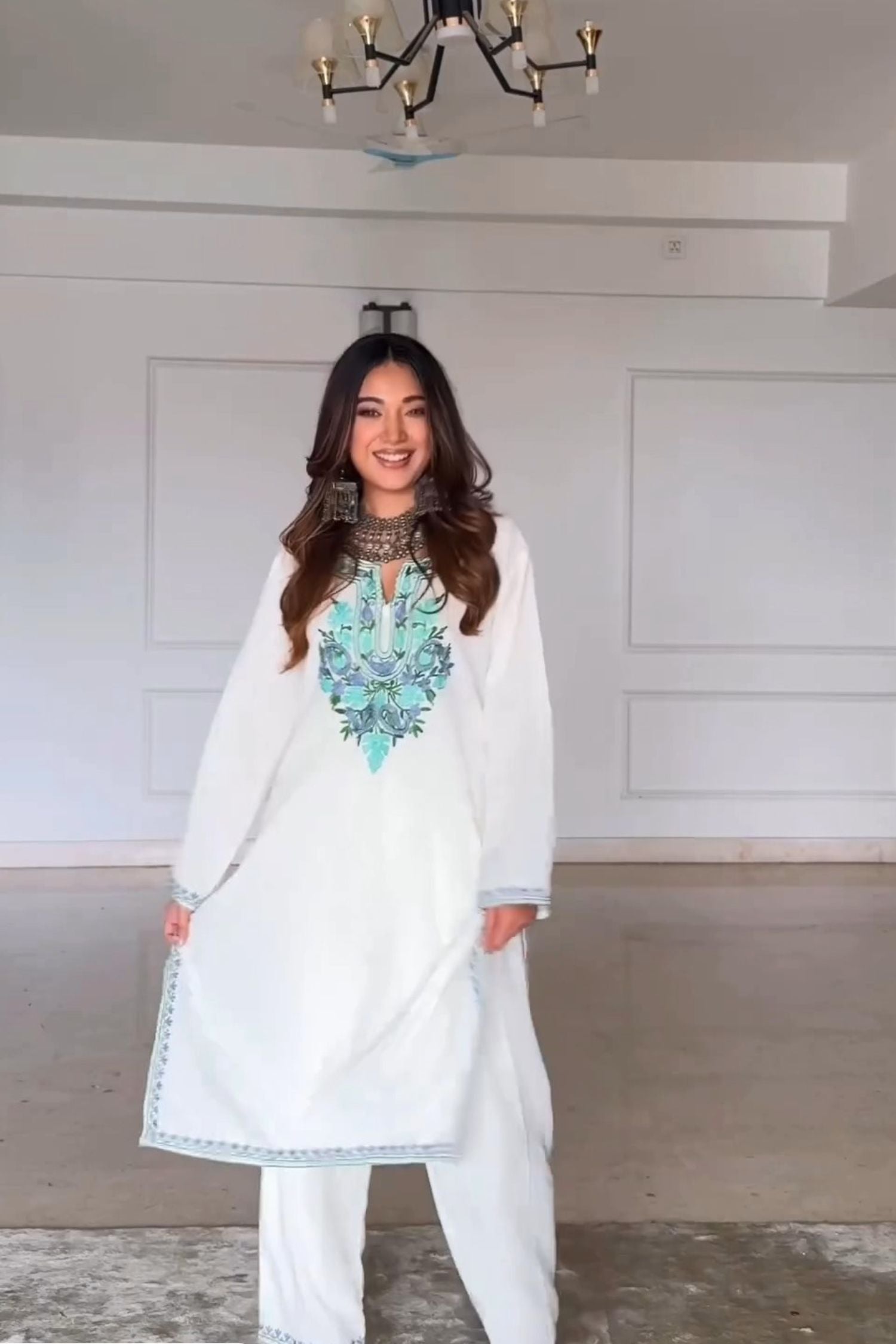 Cipia Artul In Eira Cotton Kashmiri Phiran Kurta and Palazzo Set