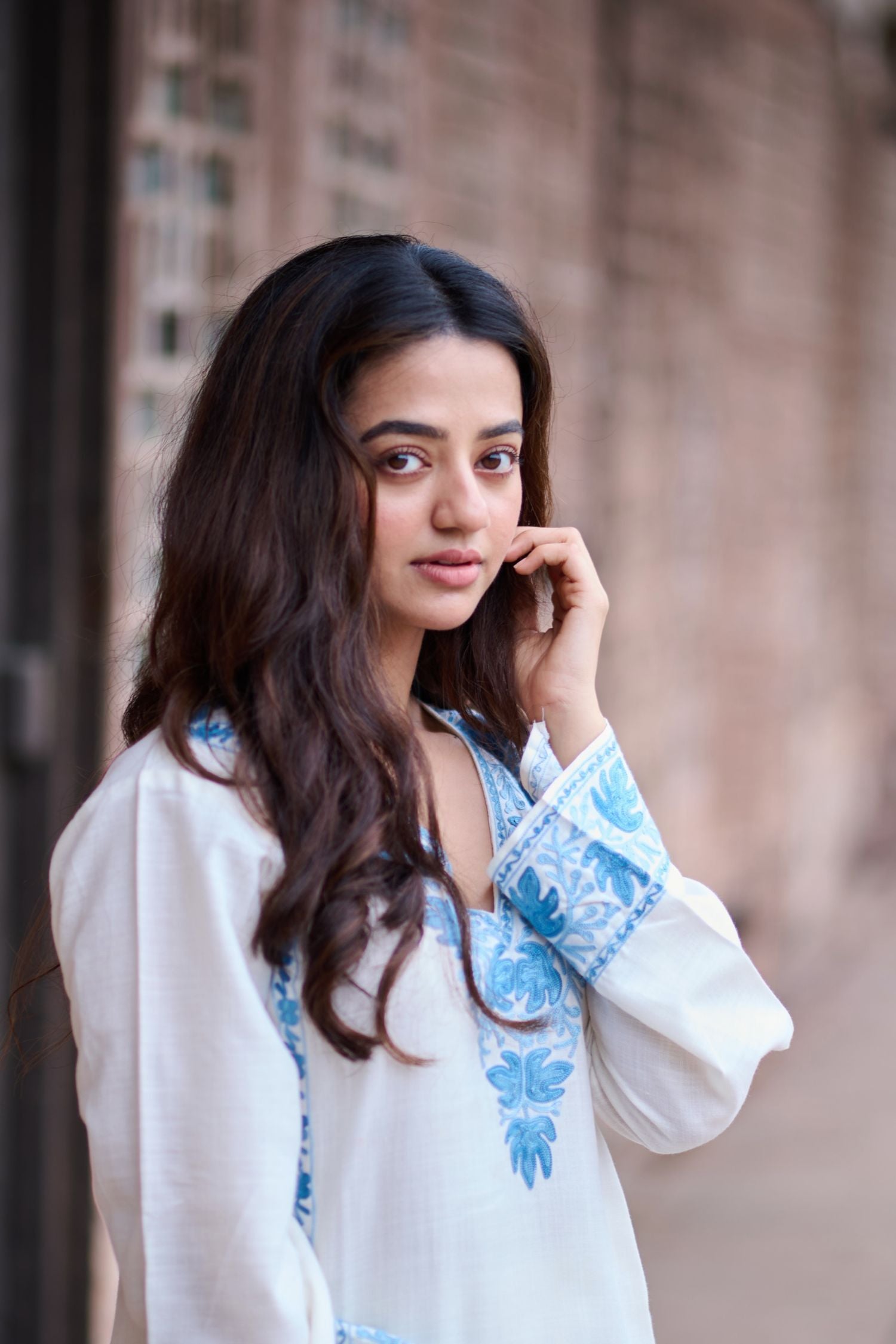 Helly Shah In Alia Cotton Kashmiri Kurta Co-ord Set