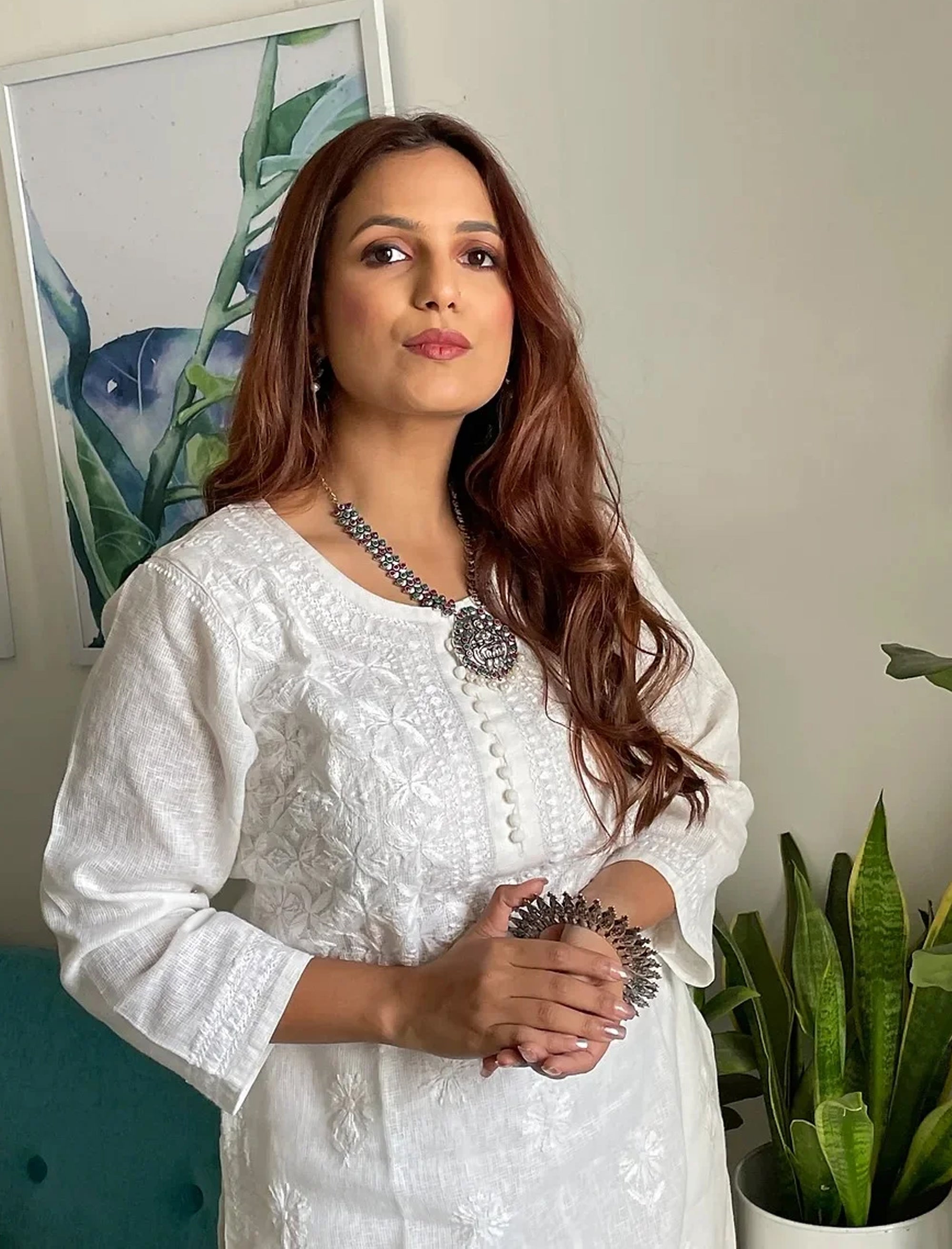 Nawab II Hand Embroidered Kota Cotton Kurta