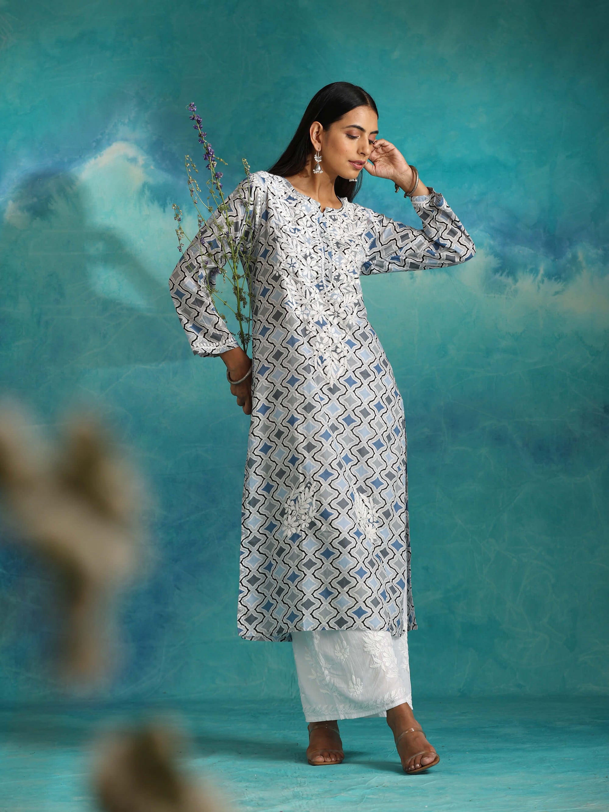 Farah_Printed_Mulmul_Straight_Kurta_shop_Namastay